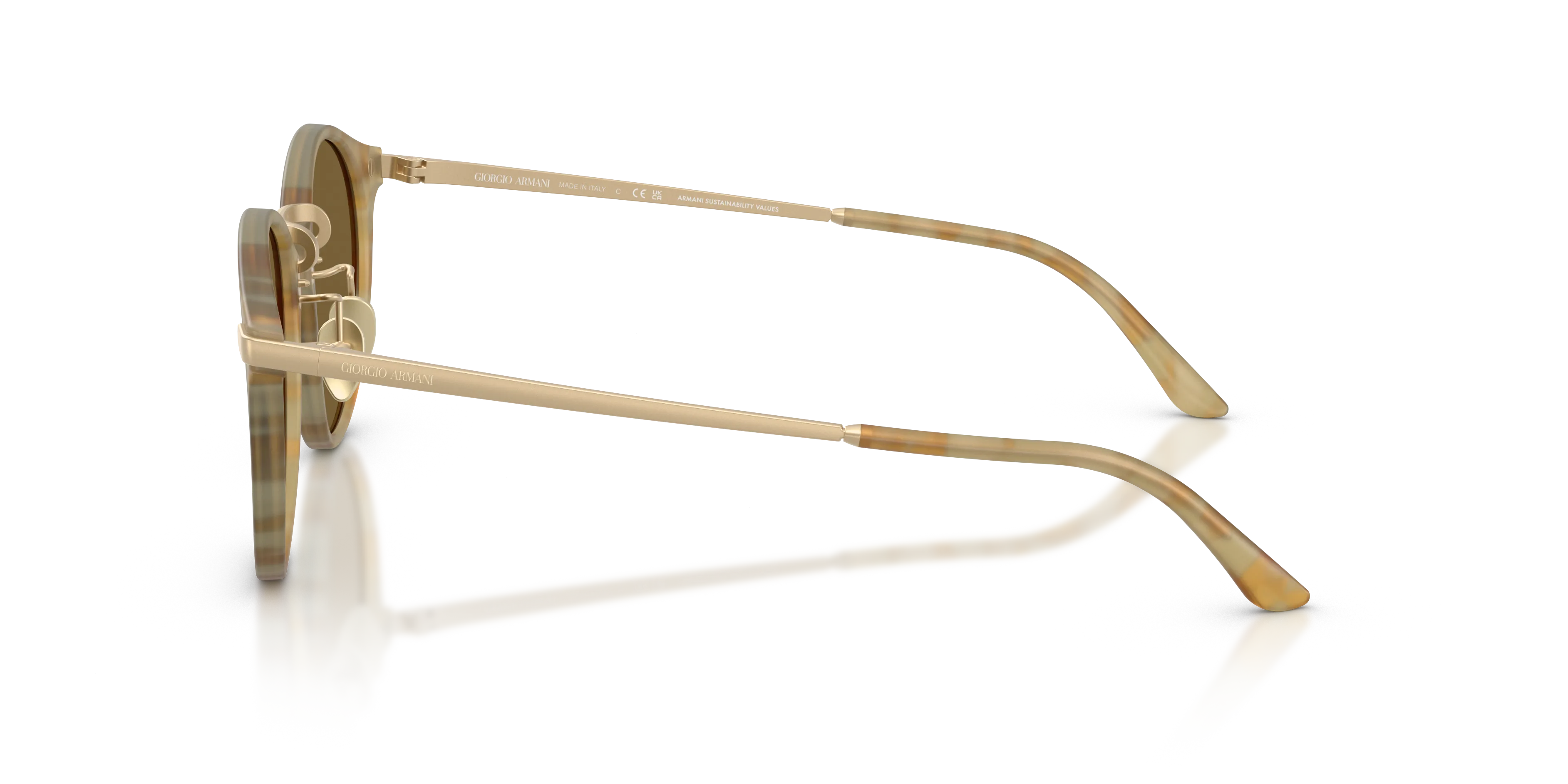 Giorgio Armani AR8250 630073 Occhiali da sole Acetato Beige Marrone Pantos Normale - immagine 4