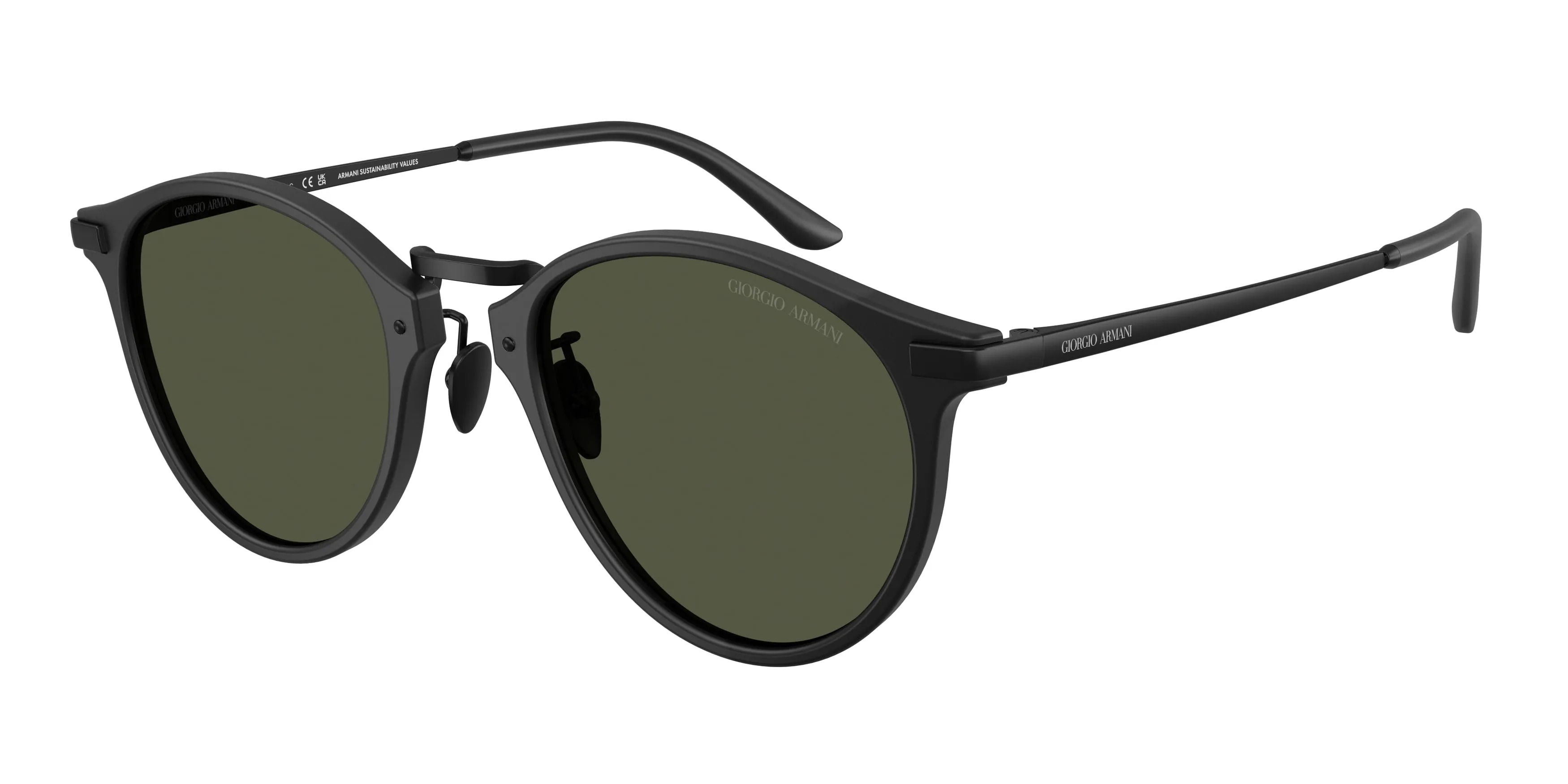 Giorgio Armani AR8250 500931 Occhiali da sole Acetato Nero Verde Pantos Normale - immagine 1