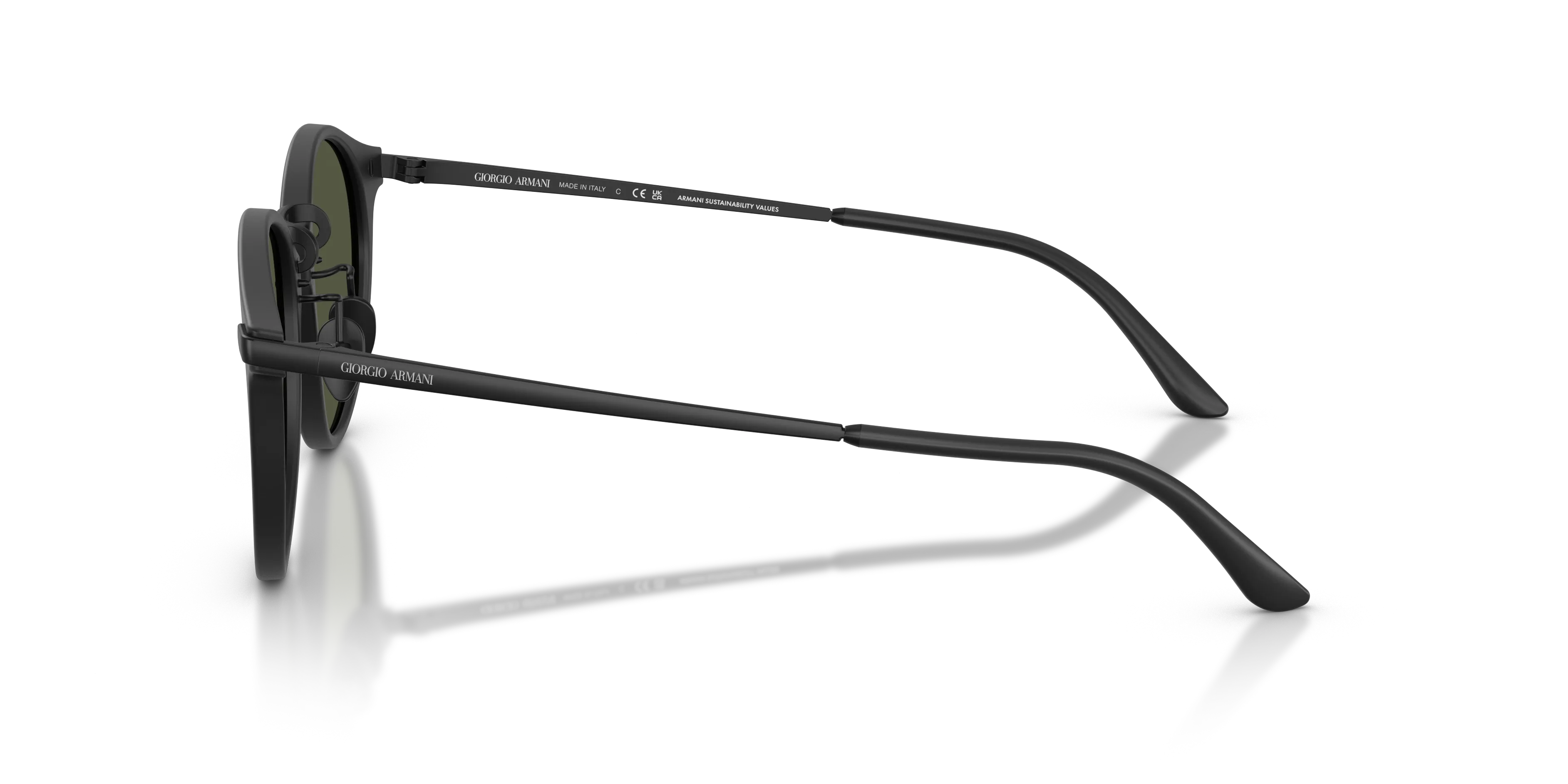 Giorgio Armani AR8250 500931 Occhiali da sole Acetato Nero Verde Pantos Normale - immagine 4