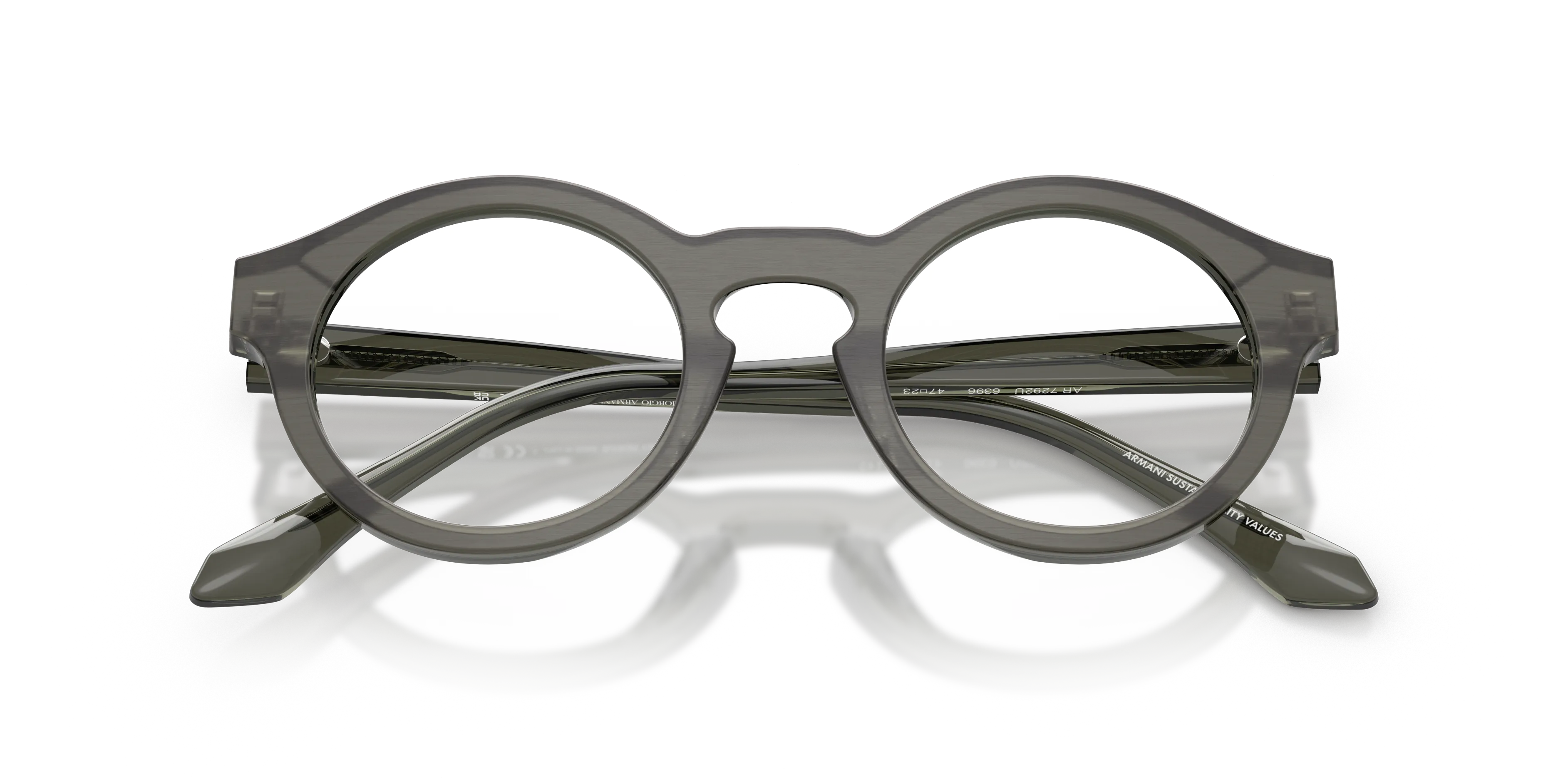 Giorgio Armani AR7292U 6396 Montature da vista Acetato Verde Trasparente Pantos Normale - immagine 2
