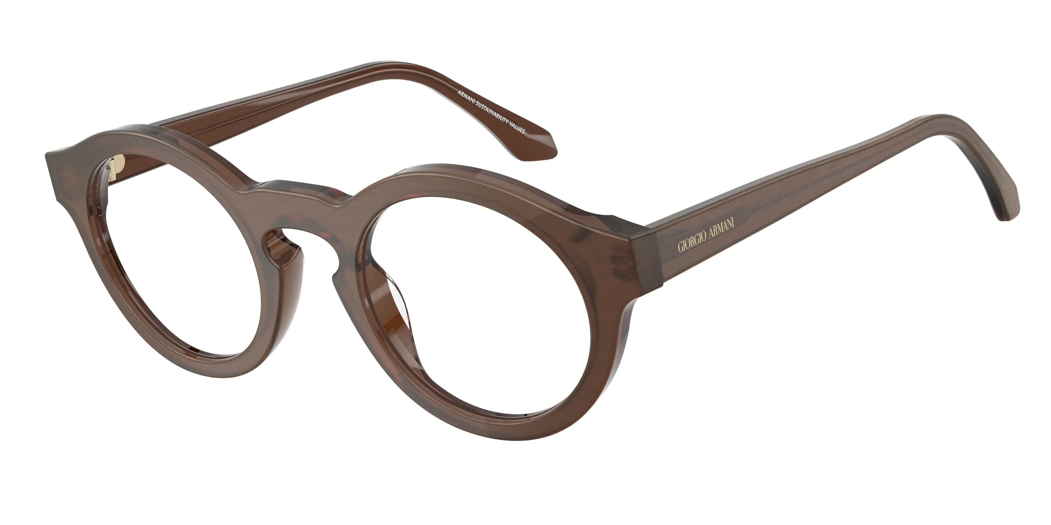 Giorgio Armani AR7292U 6394 Montature da vista Acetato Marrone Trasparente Pantos Normale - immagine 1