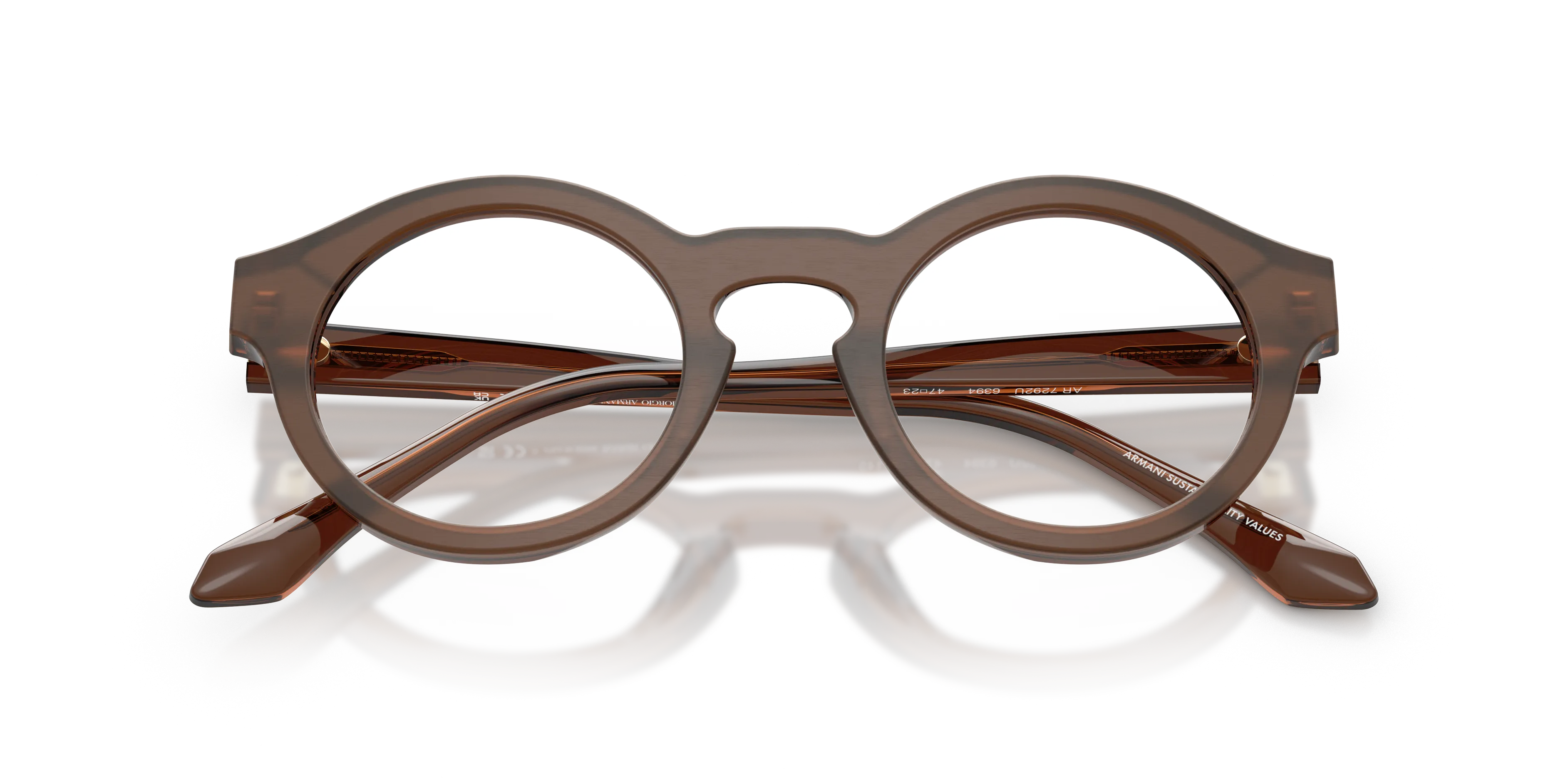 Giorgio Armani AR7292U 6394 Montature da vista Acetato Marrone Trasparente Pantos Normale - immagine 2