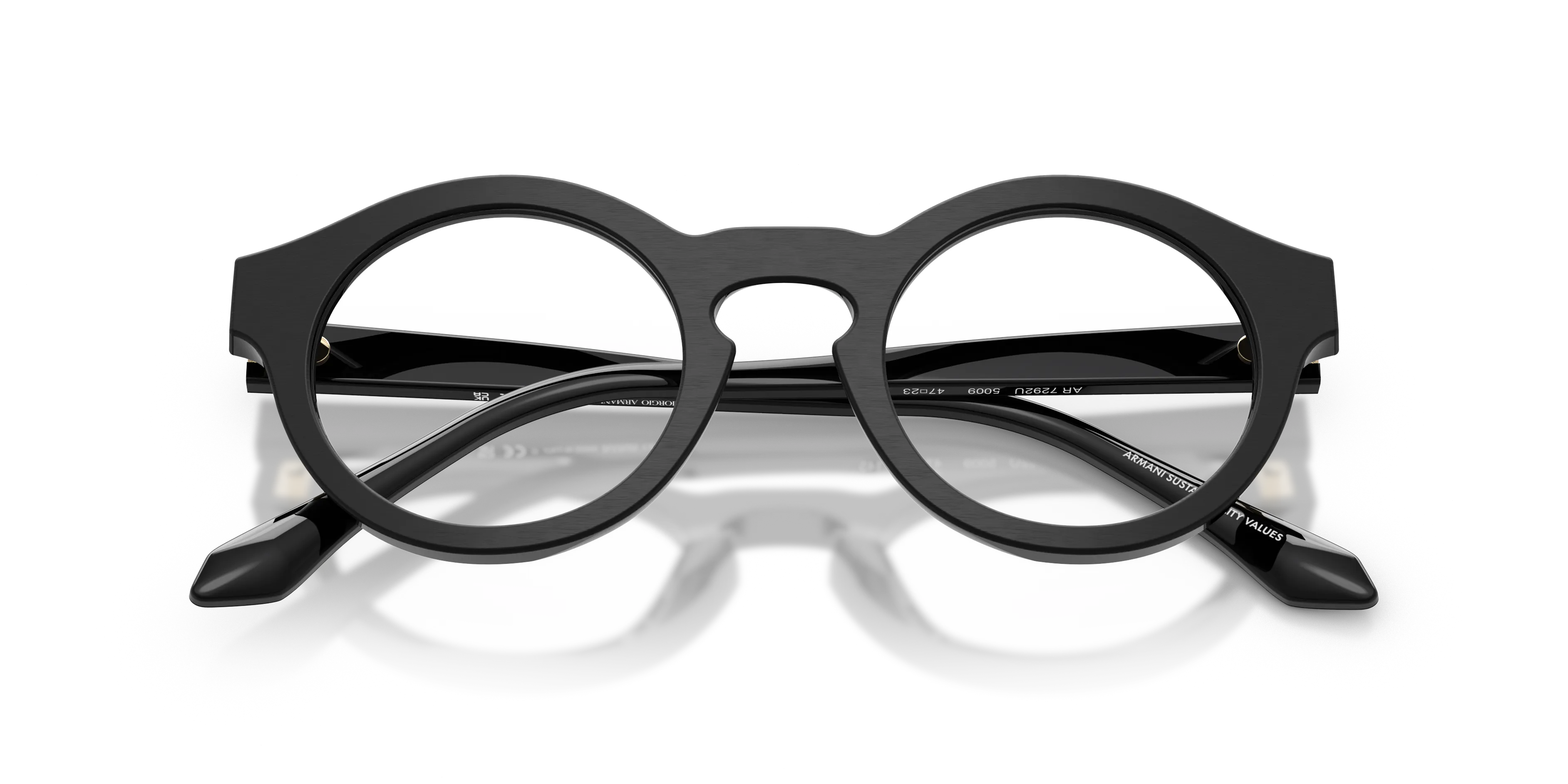 Giorgio Armani AR7292U 5009 Montature da vista Acetato Nero Trasparente Pantos Normale - immagine 2