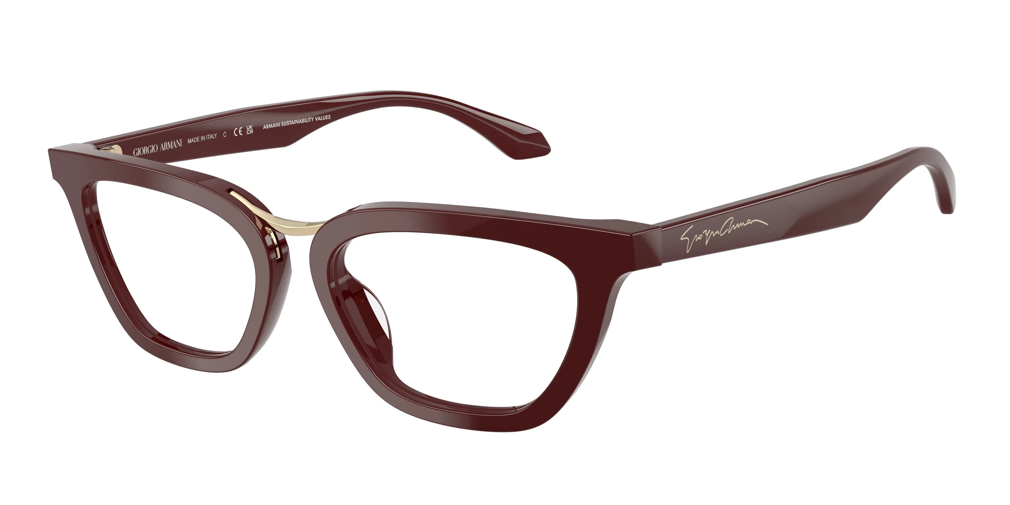 Giorgio Armani AR7290U 6397 Montature da vista Acetato Viola Trasparente Farfalla Normale - immagine 1