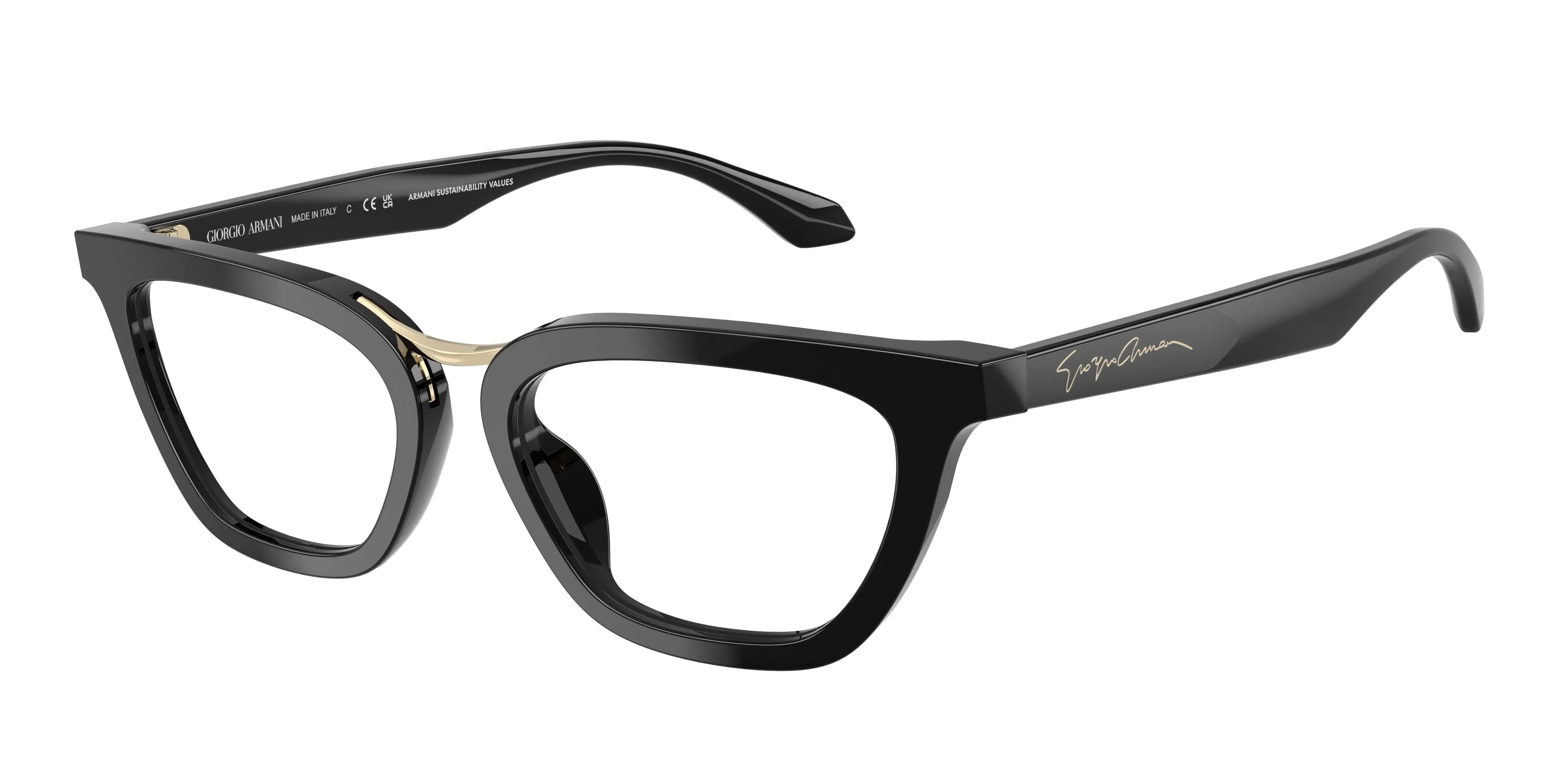 Giorgio Armani AR7290U 5017 Montature da vista Acetato Nero Trasparente Farfalla Normale - immagine 1