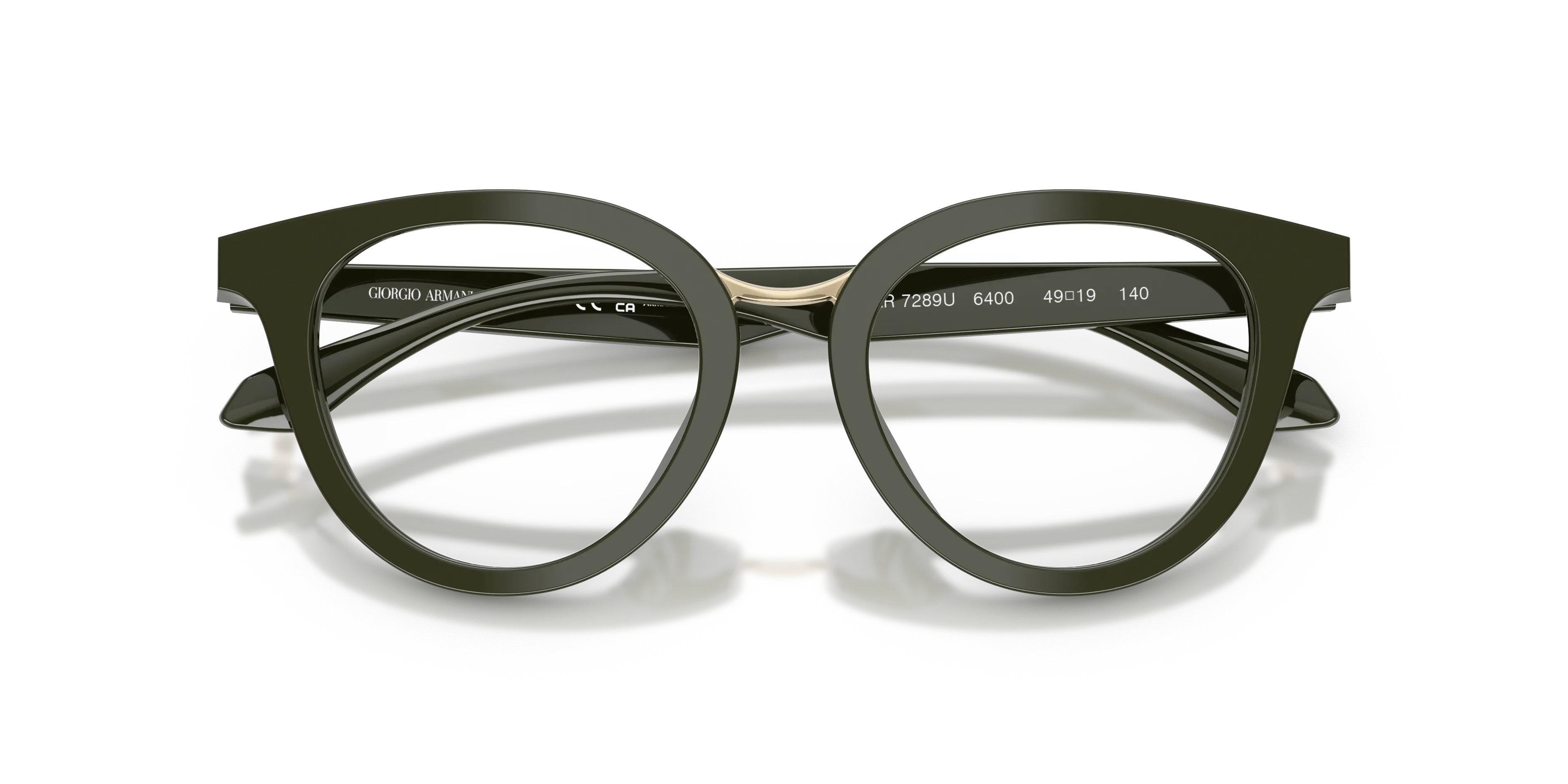 Giorgio Armani AR7289U 6400 Montature da vista Acetato Verde Trasparente Rotonda Normale - immagine 2