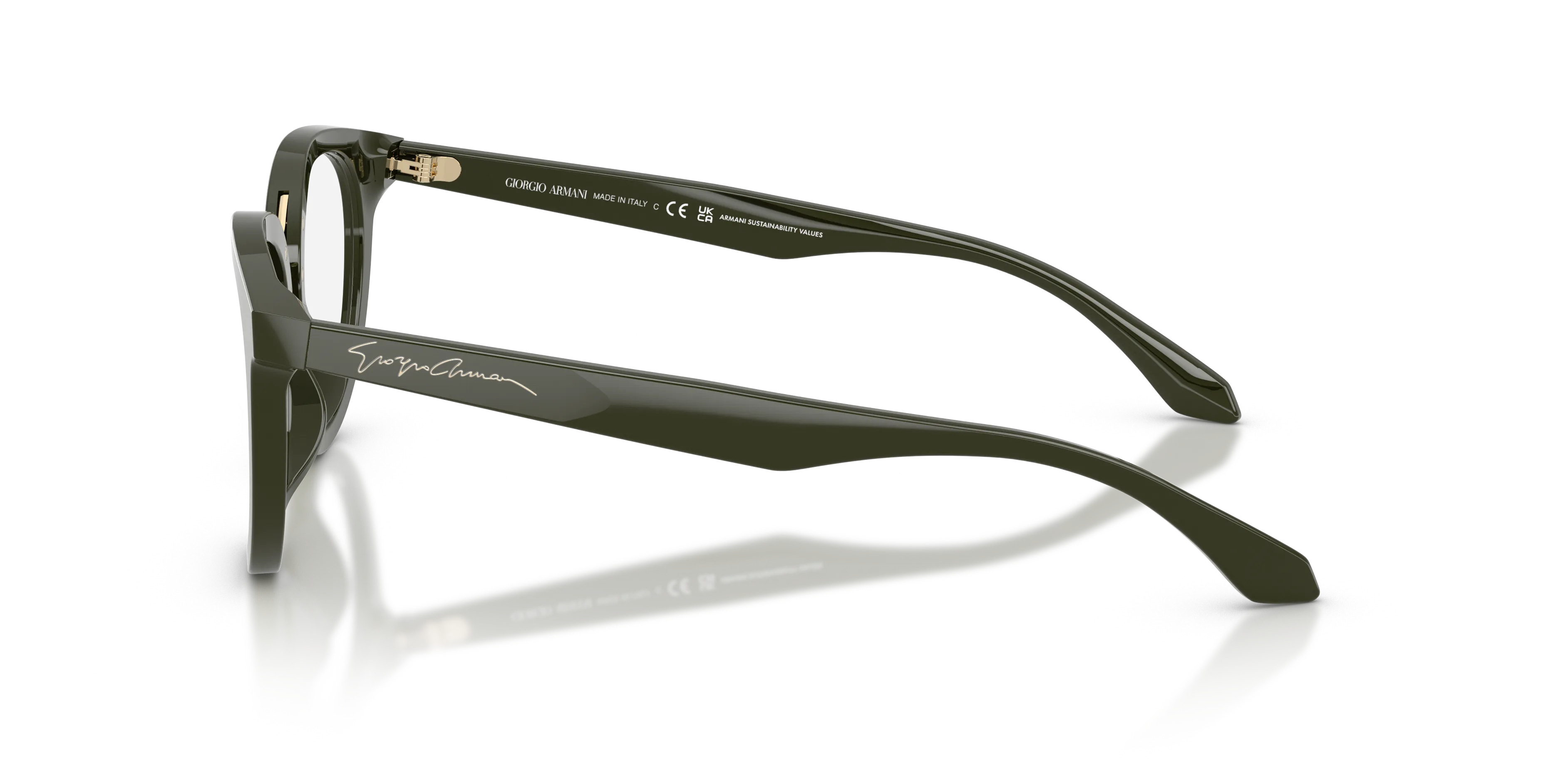 Giorgio Armani AR7289U 6400 Montature da vista Acetato Verde Trasparente Rotonda Normale - immagine 4