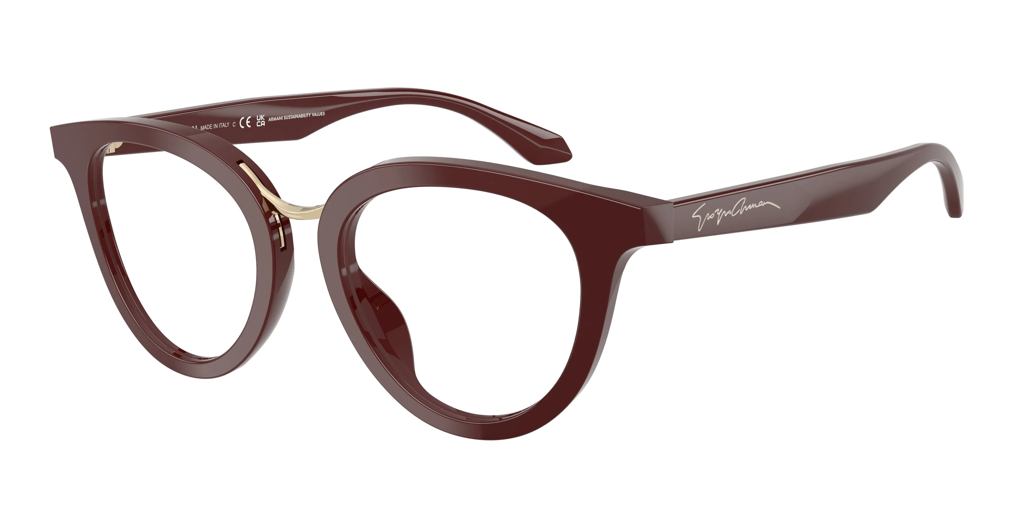 Giorgio Armani AR7289U 6399 Montature da vista Acetato Viola Trasparente Rotonda Normale - immagine 1