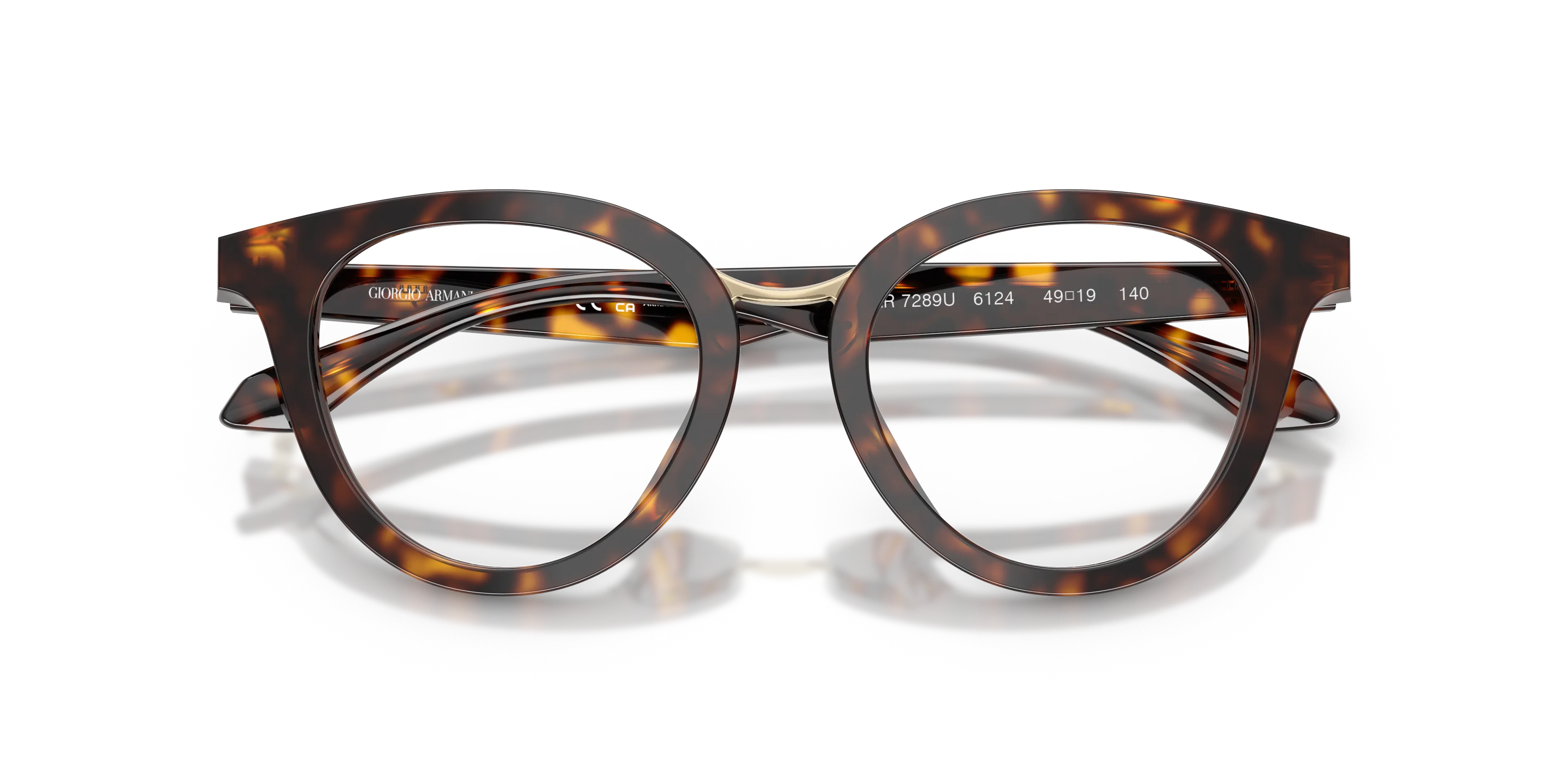 Giorgio Armani AR7289U 6124 Montature da vista Acetato Tartaruga Trasparente Rotonda Normale - immagine 2