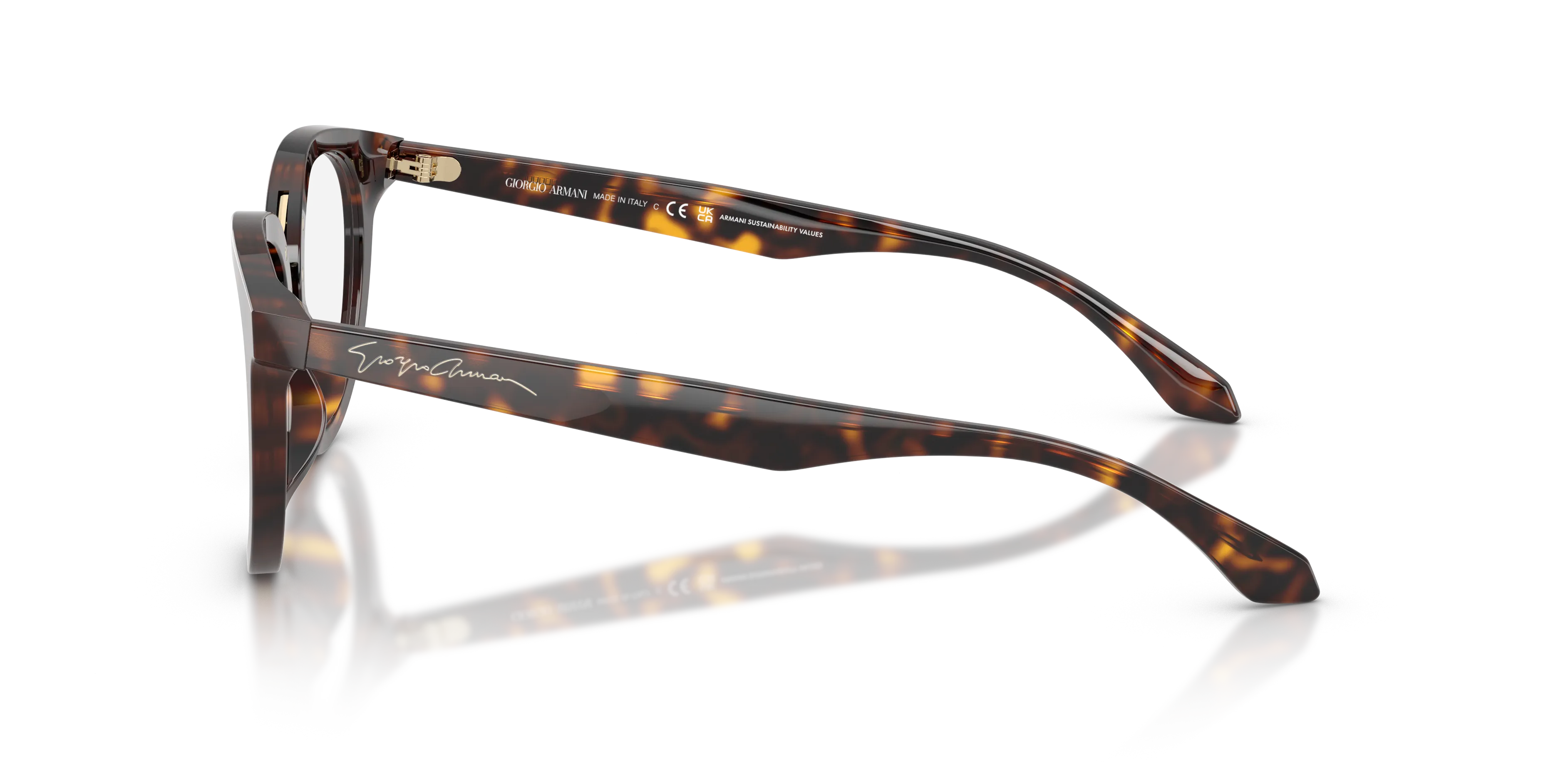 Giorgio Armani AR7289U 6124 Montature da vista Acetato Tartaruga Trasparente Rotonda Normale - immagine 4