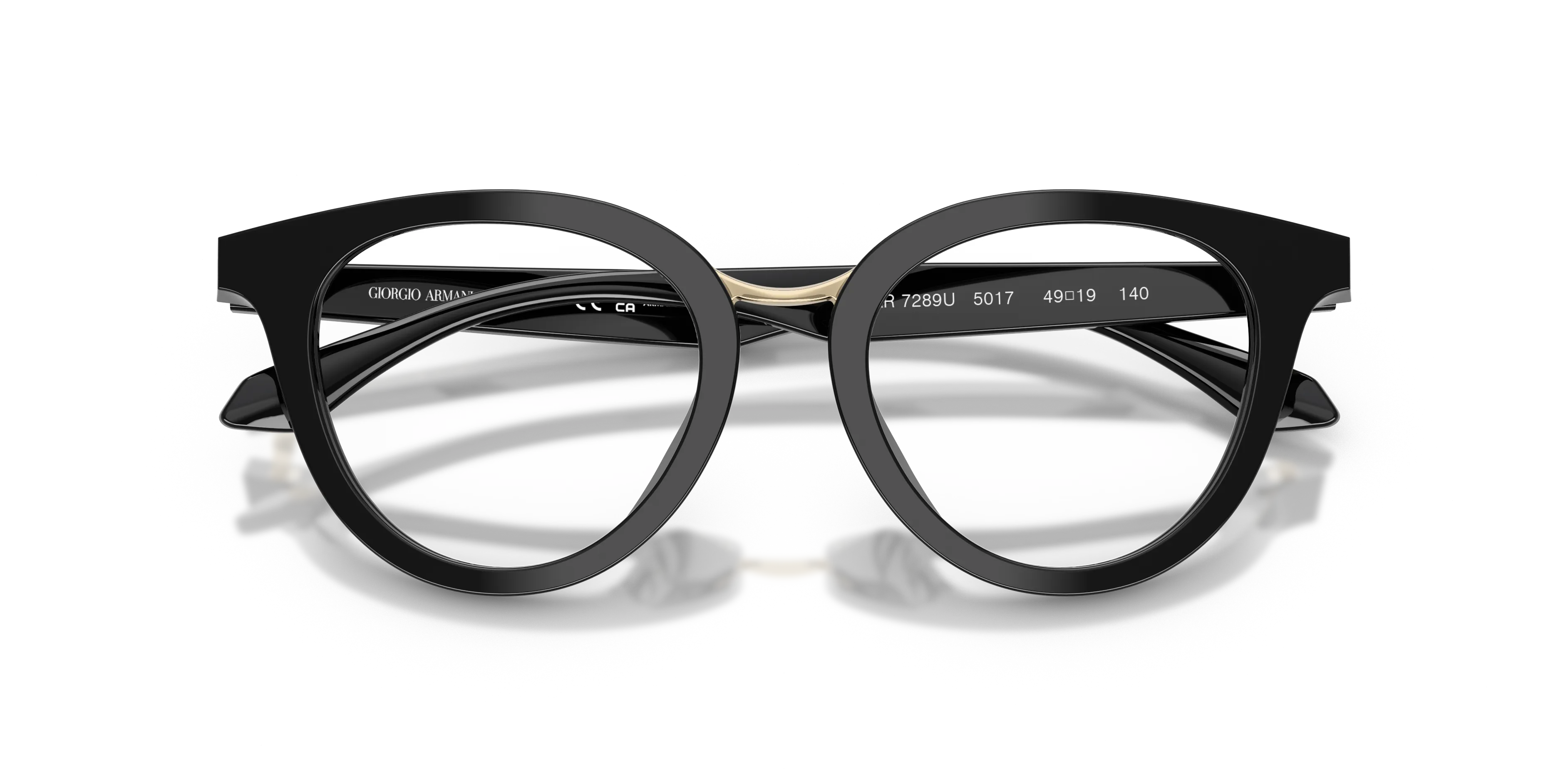 Giorgio Armani AR7289U 5017 Montature da vista Acetato Nero Trasparente Rotonda Normale - immagine 2
