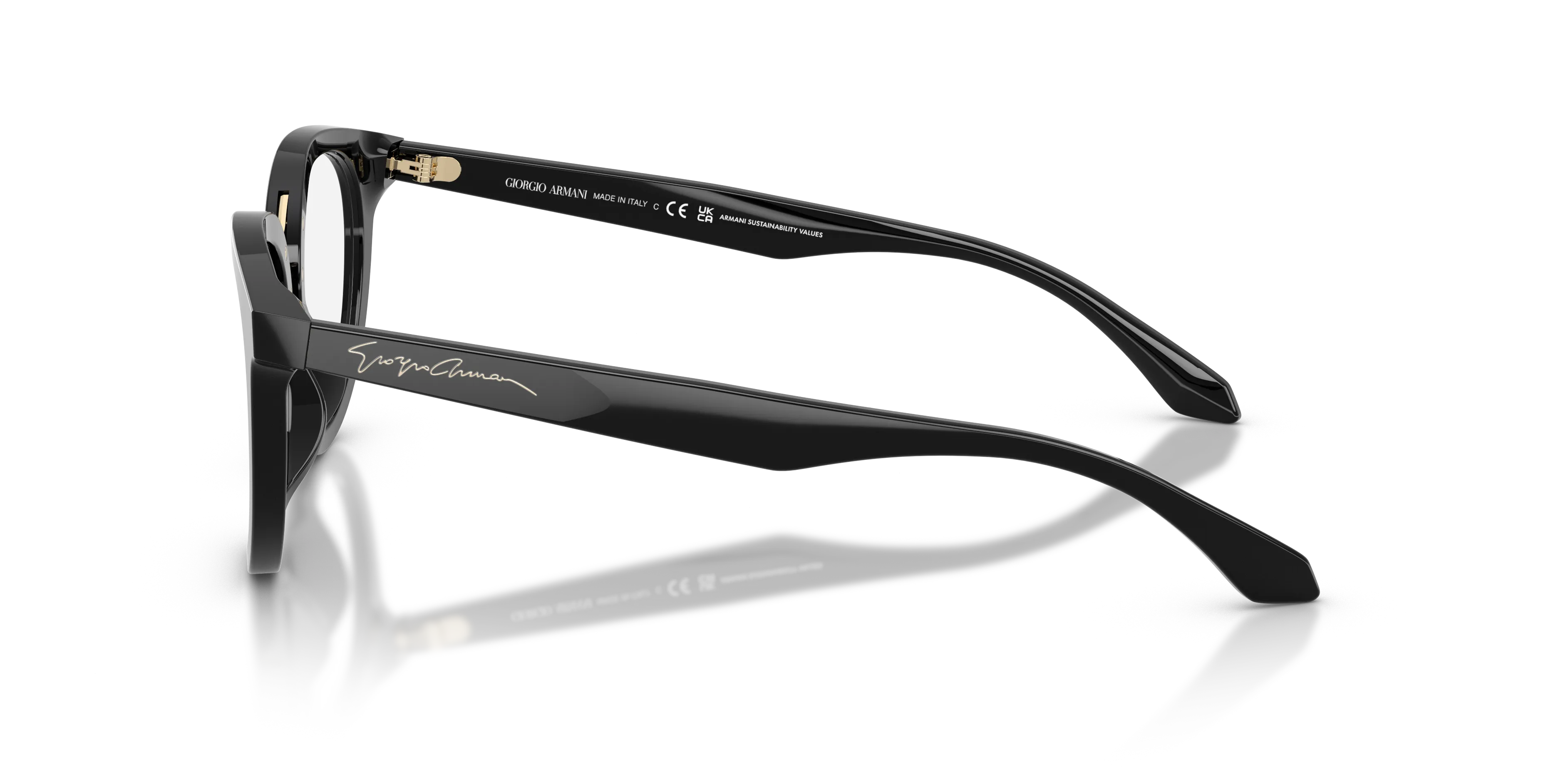Giorgio Armani AR7289U 5017 Montature da vista Acetato Nero Trasparente Rotonda Normale - immagine 4