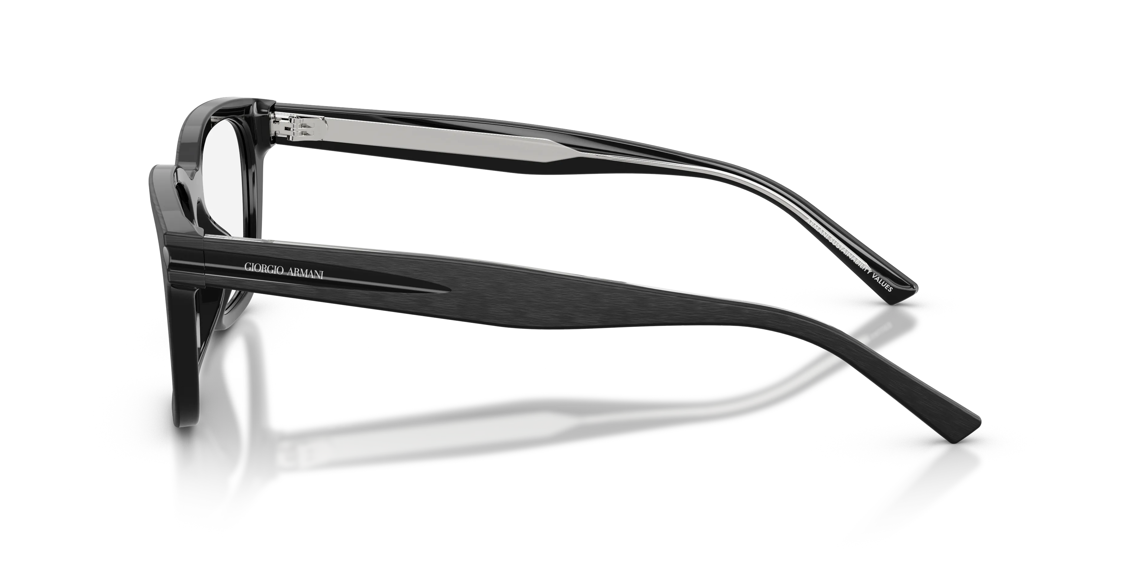 Giorgio Armani AR7288U 5009 Montature da vista Acetato Nero Trasparente Pillow Normale - immagine 4