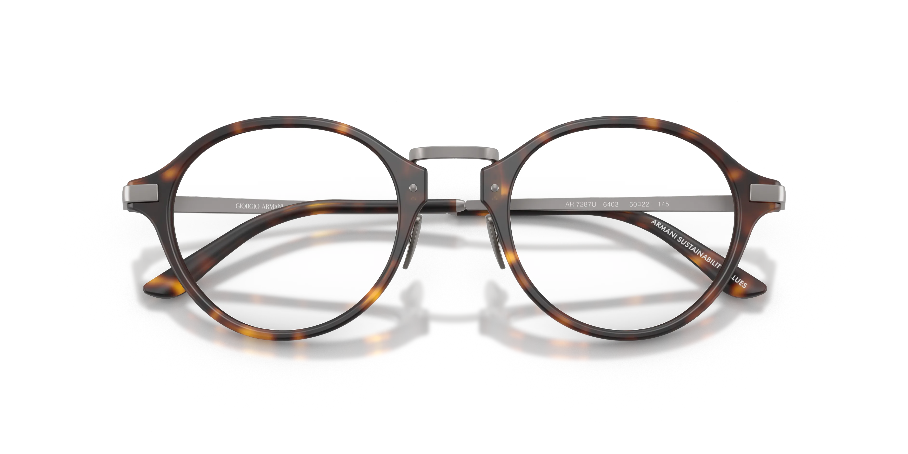 Giorgio Armani AR7287 6403 Montature da vista Acetato Tartaruga Trasparente Pantos Normale - immagine 2