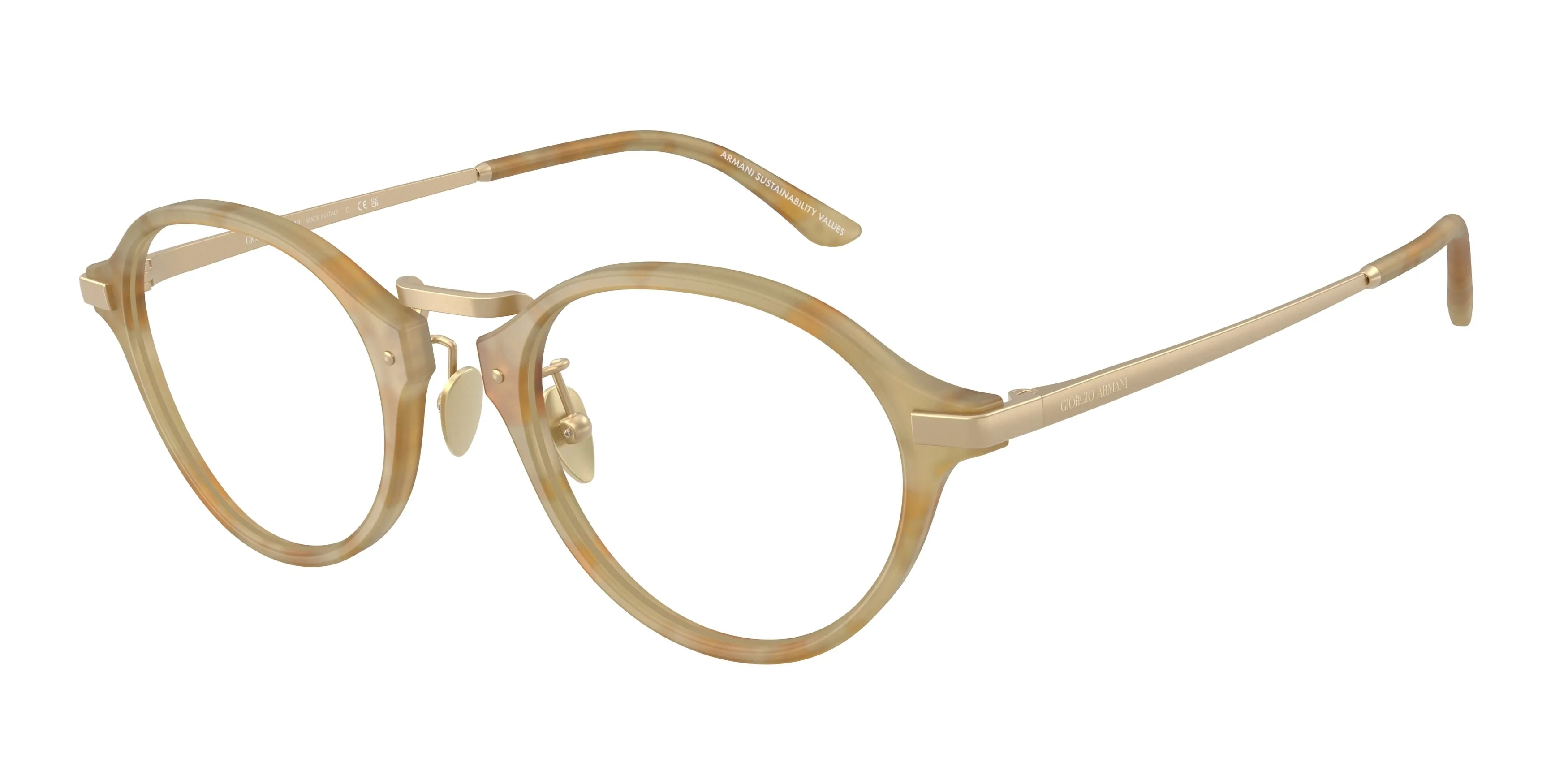 Giorgio Armani AR7287 6300 Montature da vista Acetato Beige Trasparente Pantos Normale - immagine 1