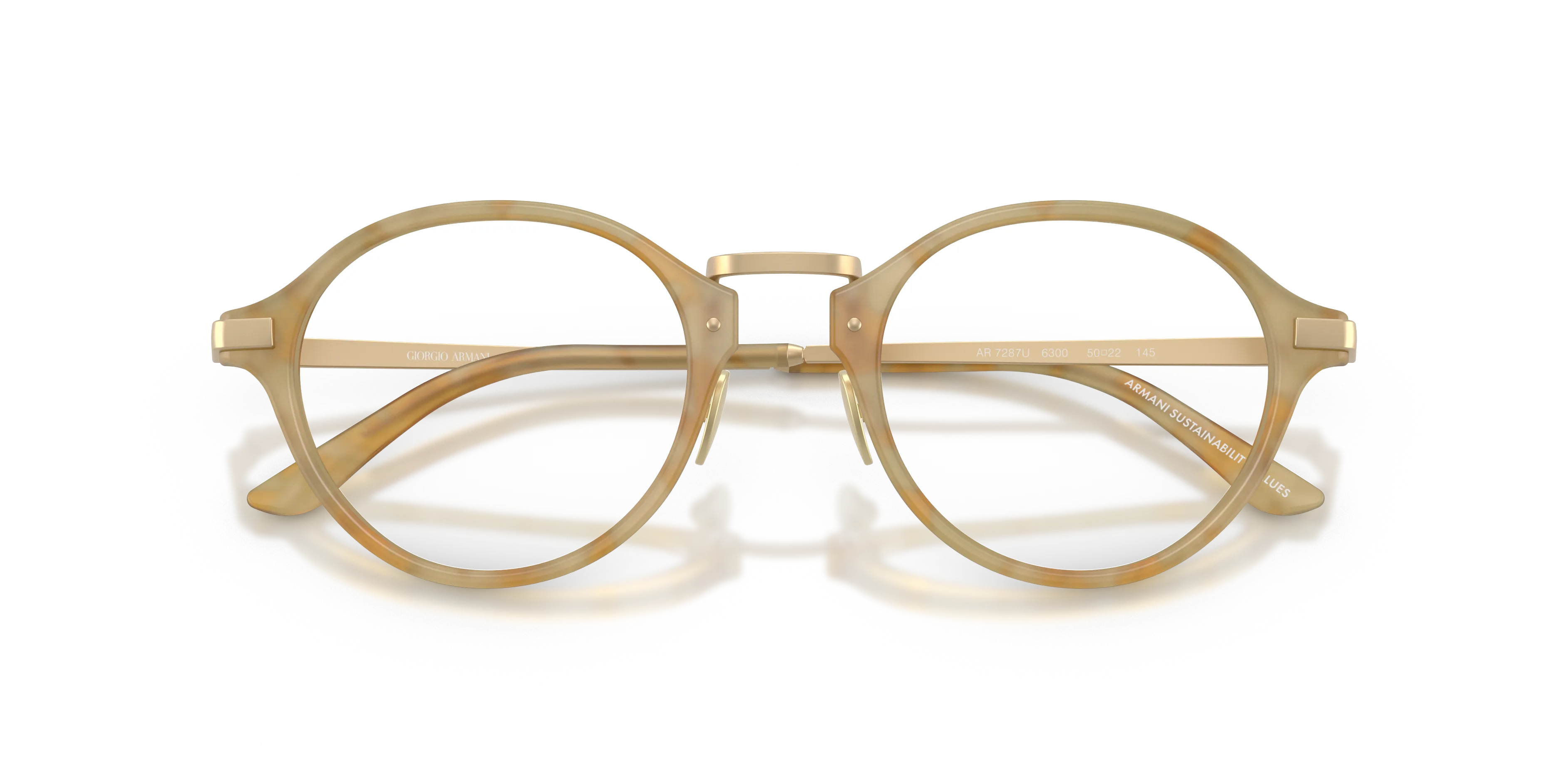 Giorgio Armani AR7287 6300 Montature da vista Acetato Beige Trasparente Pantos Normale - immagine 2