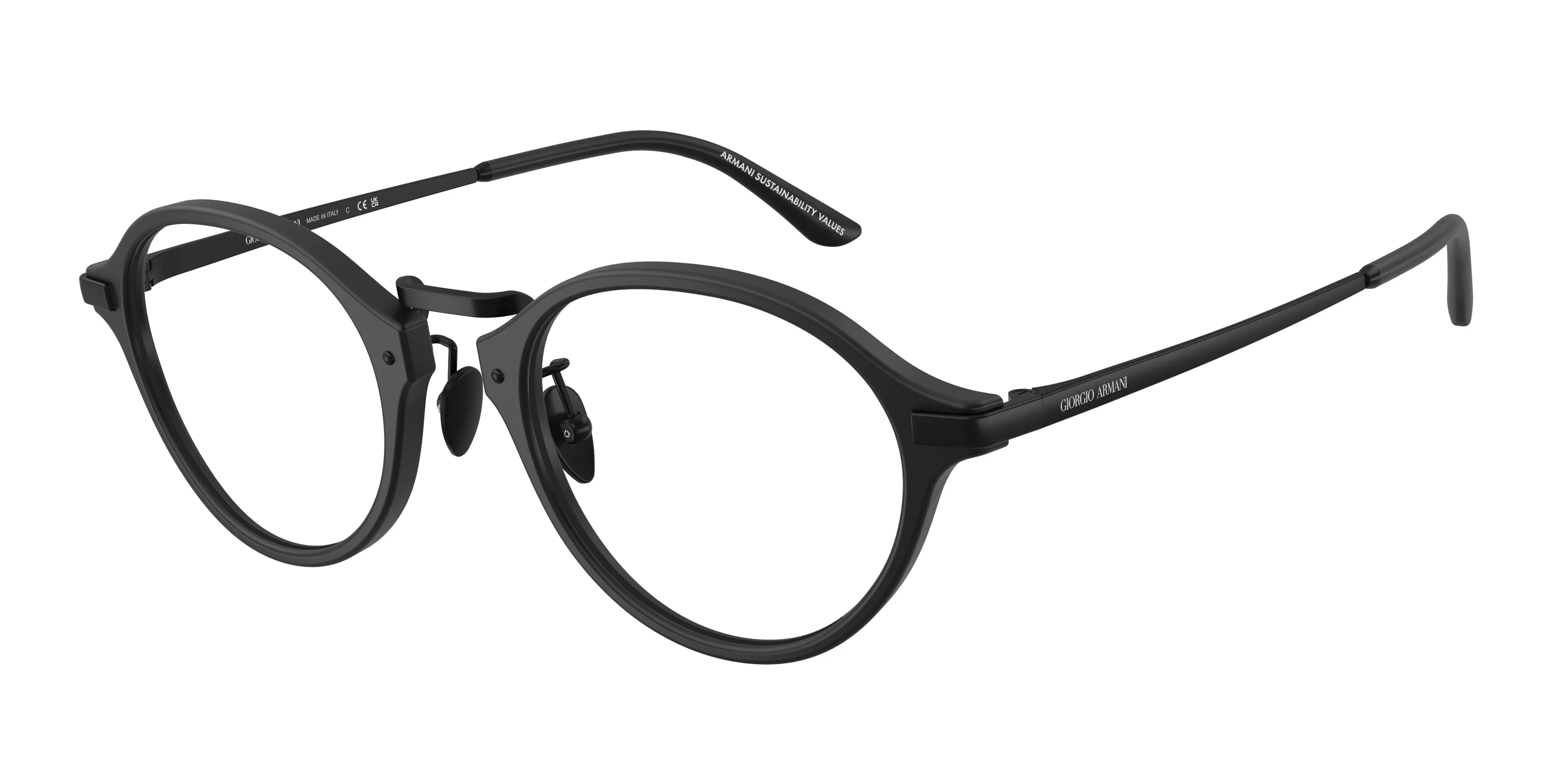 Giorgio Armani AR7287 5009 Montature da vista Acetato Nero Trasparente Pantos Normale - immagine 1