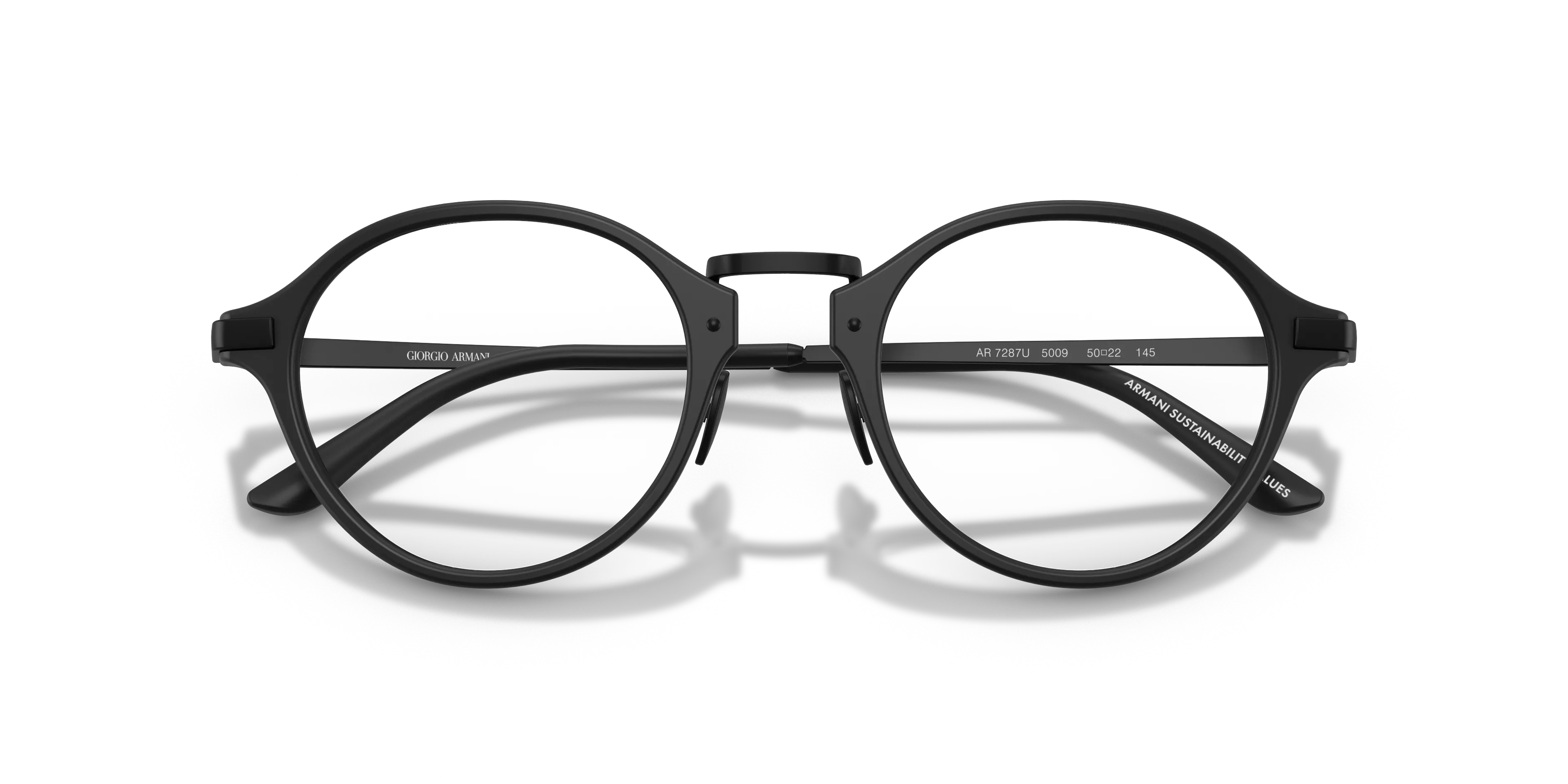 Giorgio Armani AR7287 5009 Montature da vista Acetato Nero Trasparente Pantos Normale - immagine 2