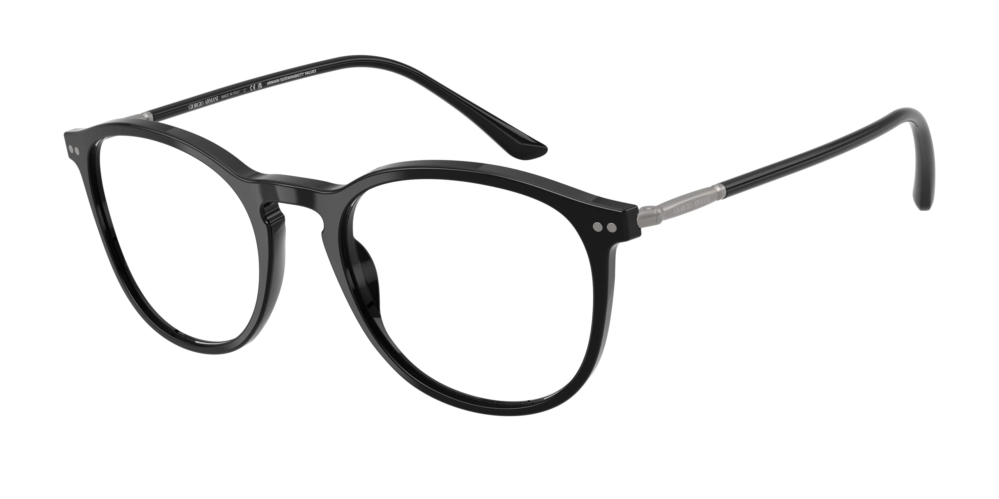 Giorgio Armani AR7125 5009 Montature da vista Acetato Nero Trasparente Pantos Normale - immagine 1