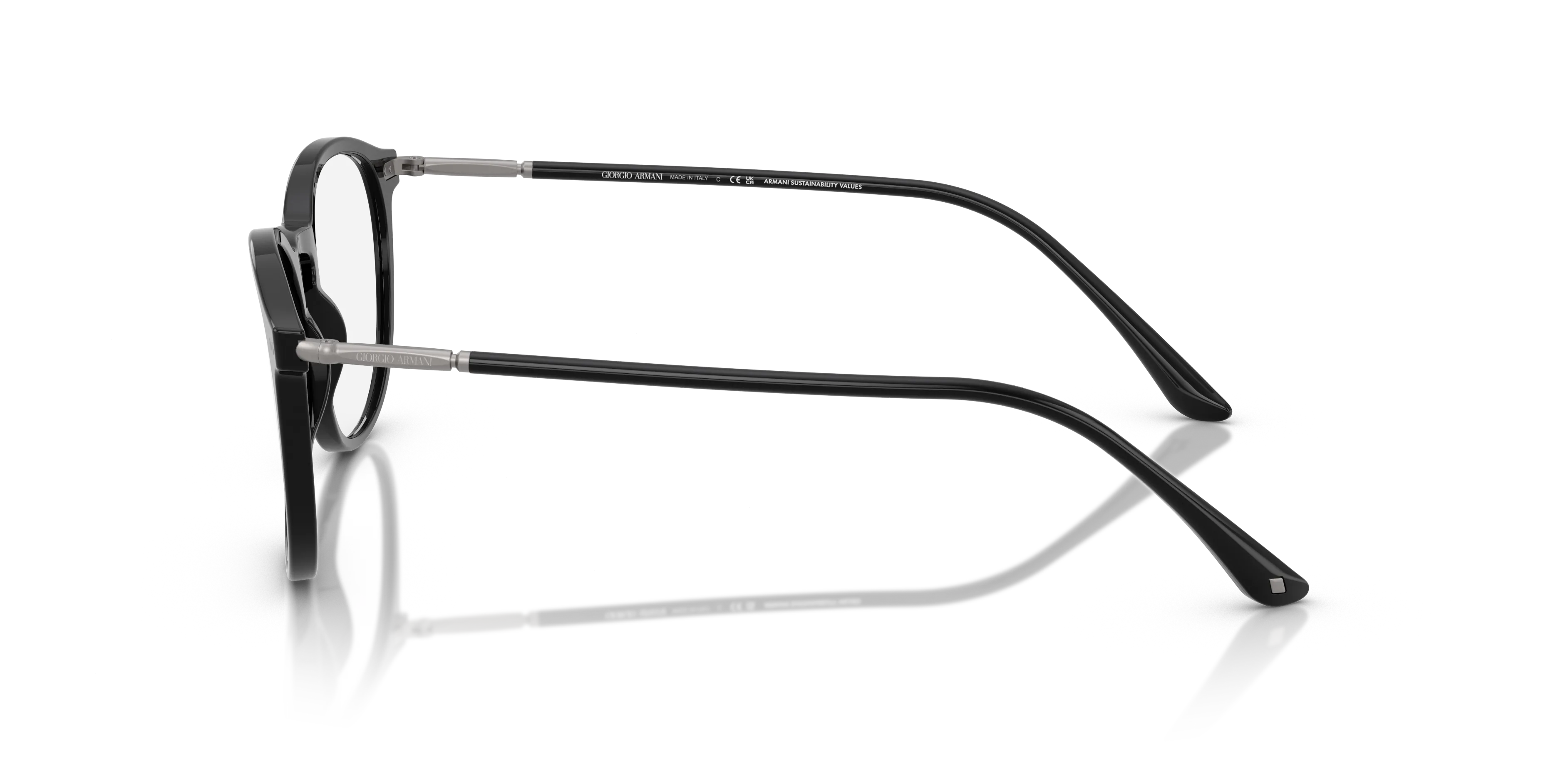 Giorgio Armani AR7125 5009 Montature da vista Acetato Nero Trasparente Pantos Normale - immagine 4