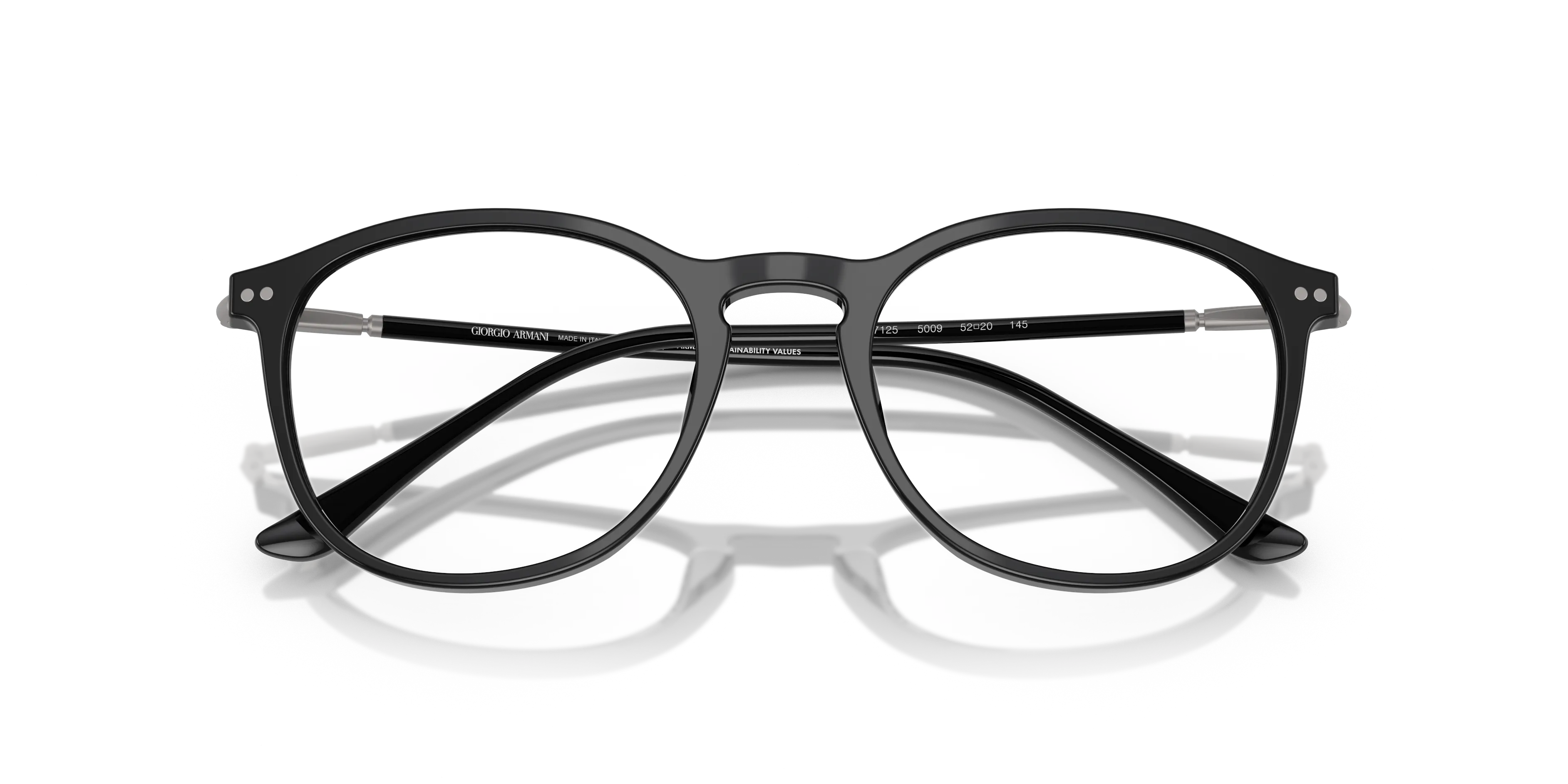 Giorgio Armani AR7125 5009 Montature da vista Acetato Nero Trasparente Pantos Normale - immagine 2