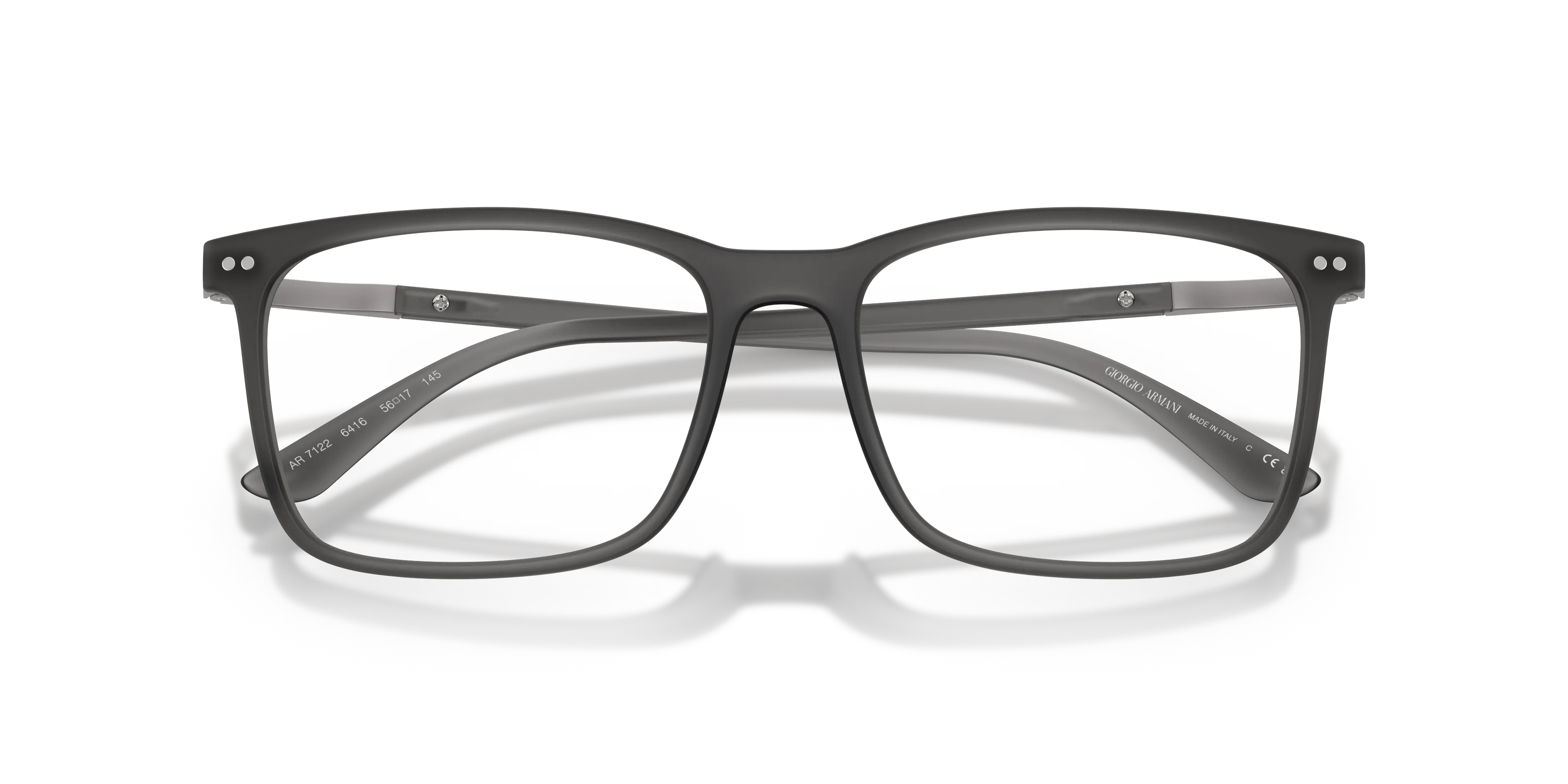 Giorgio Armani AR7122 6416 Montature da vista Nylon Grigio Trasparente Squadrata Normale - immagine 2
