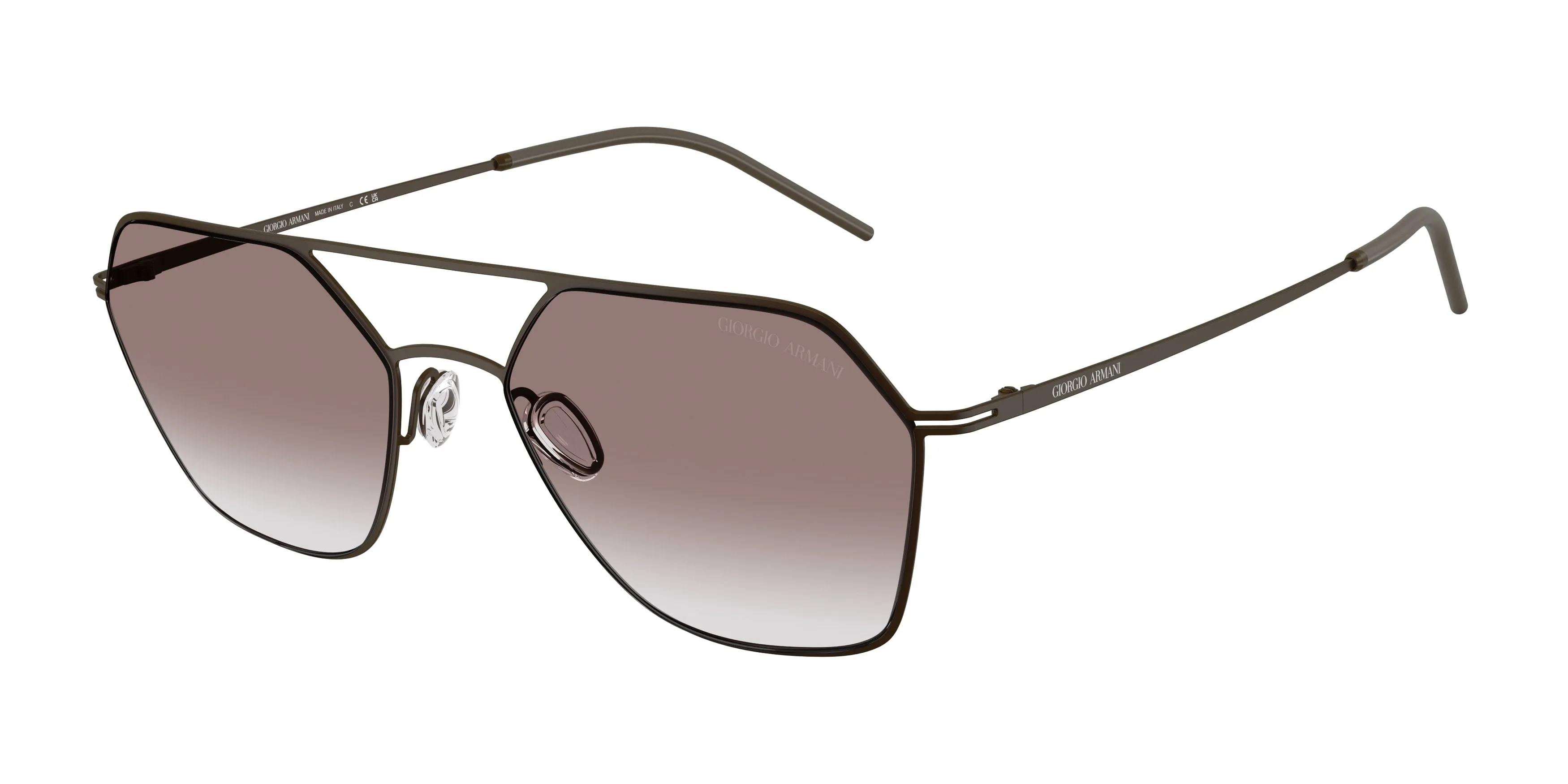 Giorgio Armani AR6185 343813 Occhiali da sole Metallo Marrone Marrone Squadrata Normale Sfumato - immagine 1