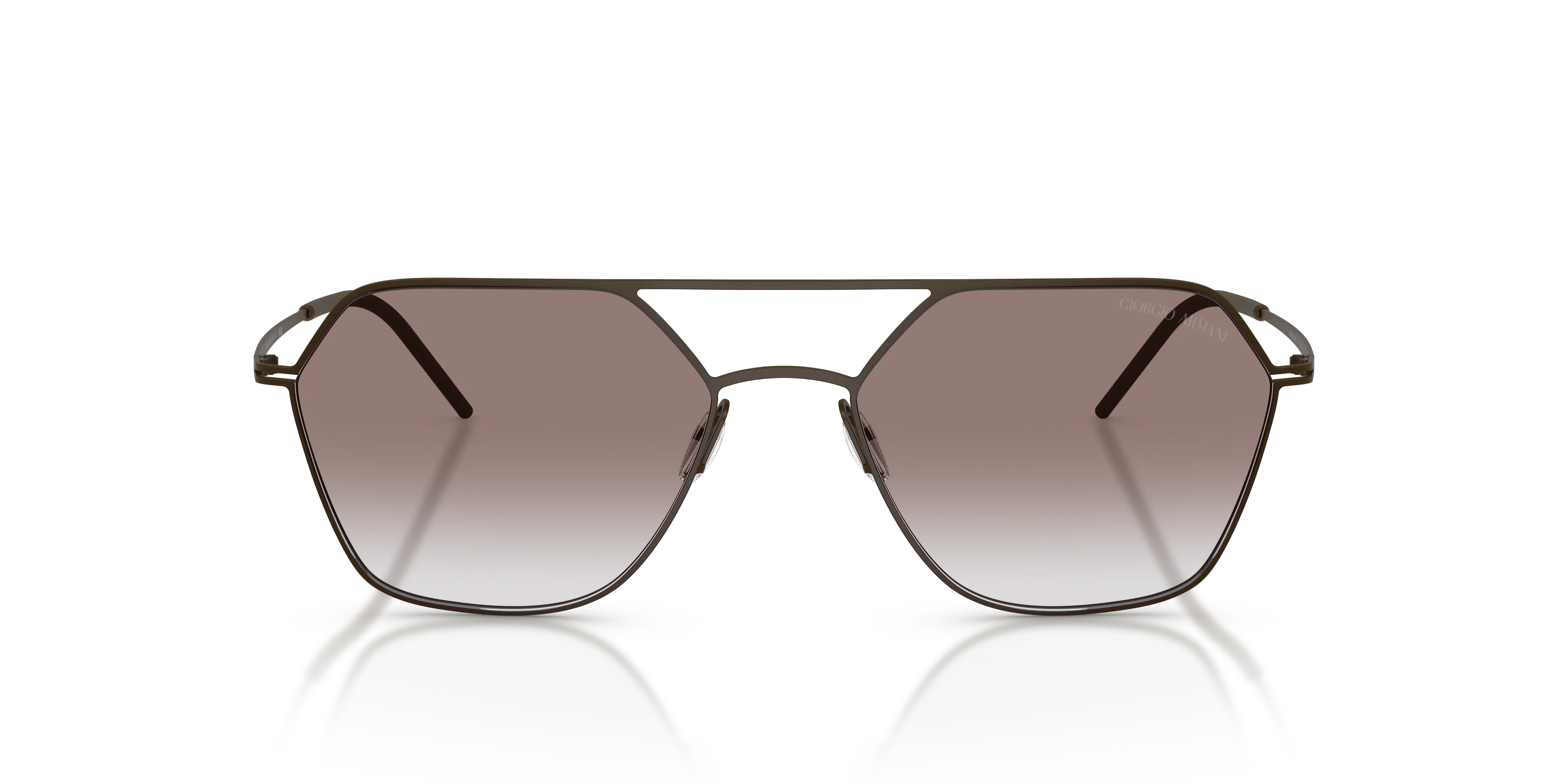 Giorgio Armani AR6185 343813 Occhiali da sole Metallo Marrone Marrone Squadrata Normale Sfumato - immagine 3
