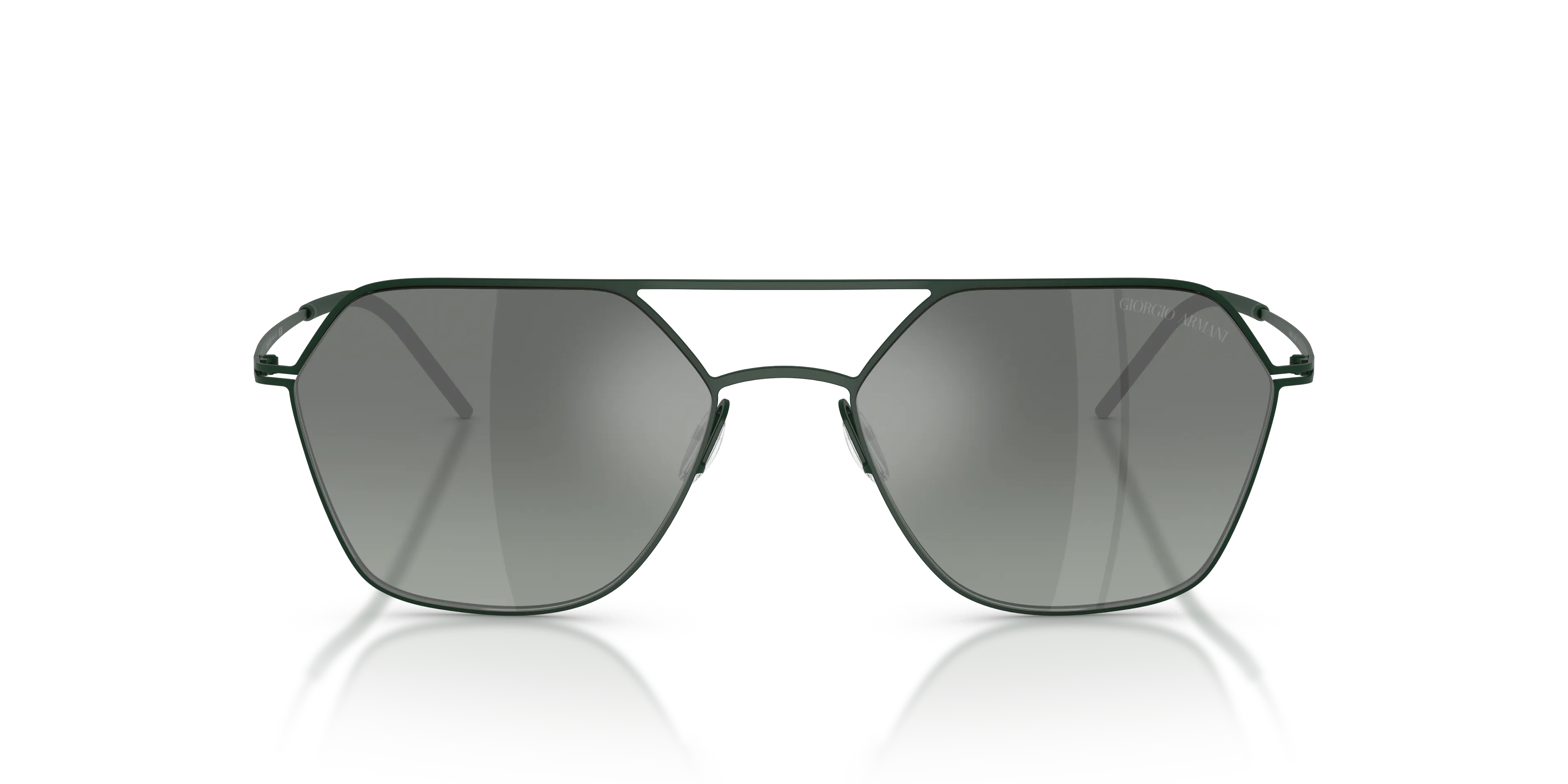 Giorgio Armani AR6185 34362A Occhiali da sole Metallo Verde Verde Squadrata Specchiate - immagine 3