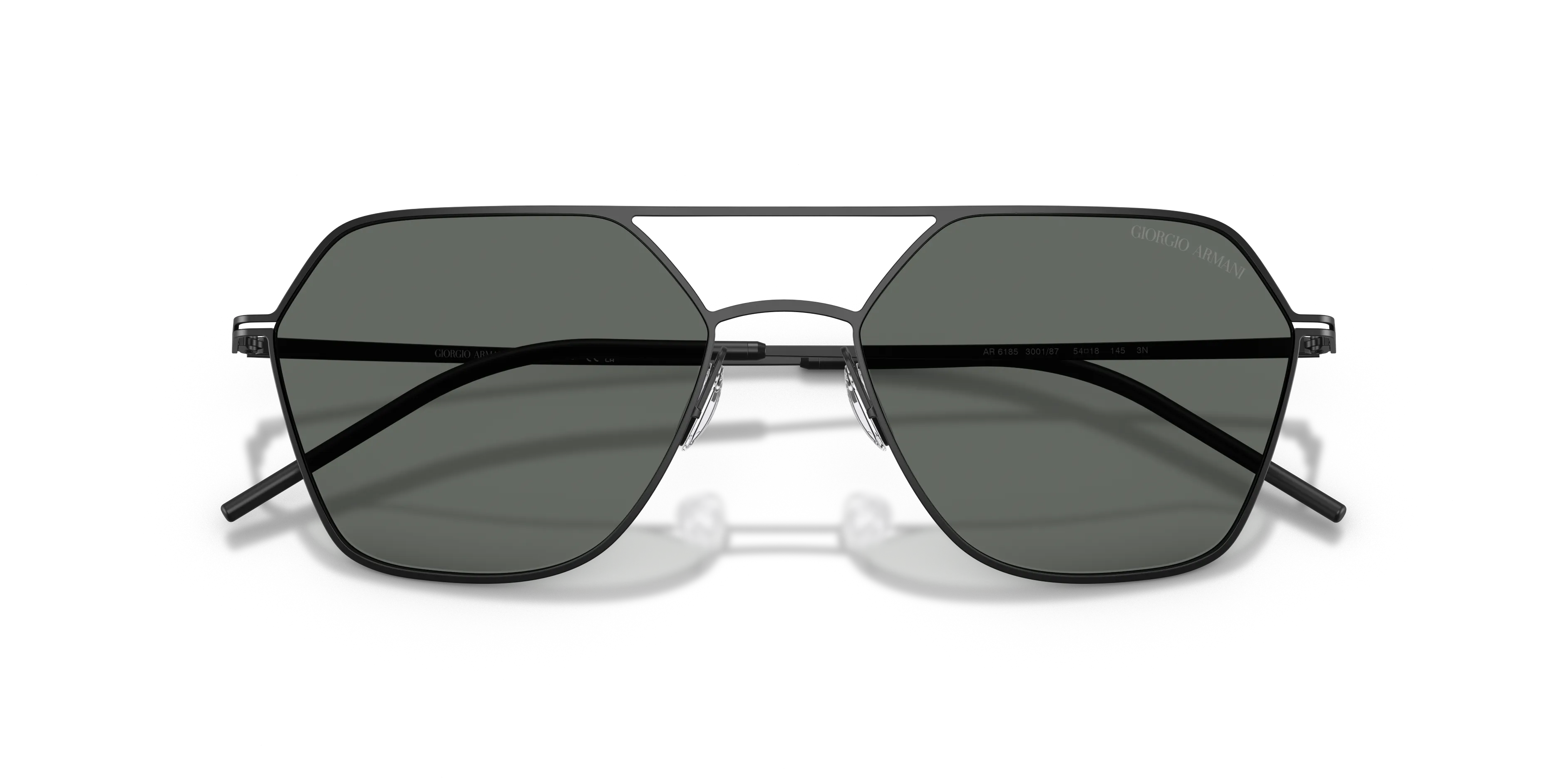 Giorgio Armani AR6185 300187 Occhiali da sole Metallo Nero Grigio Squadrata Normale - immagine 2