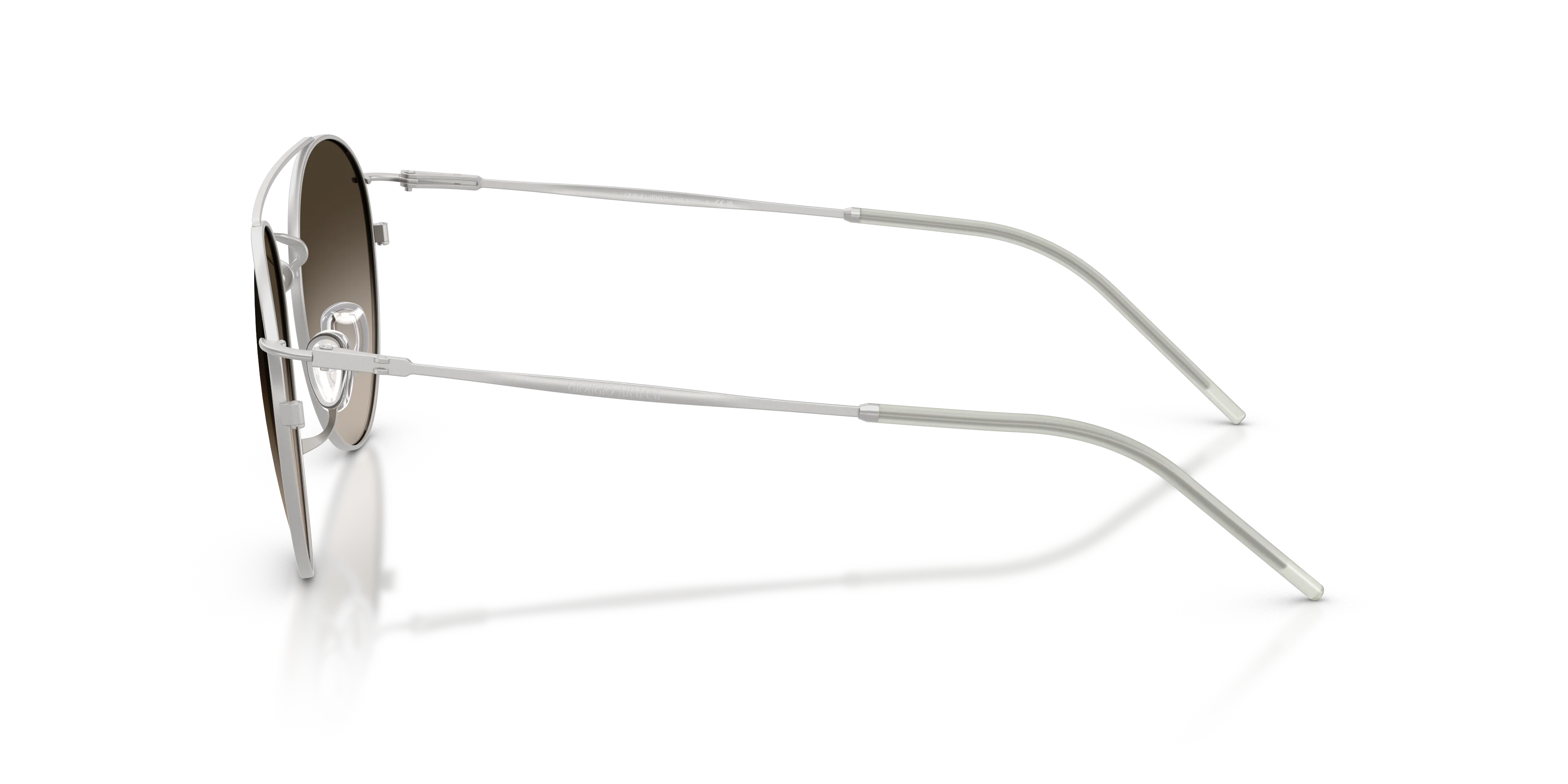 Giorgio Armani AR6183 304513 Occhiali da sole Metallo Argento Marrone Rotonda Normale Sfumato - immagine 4