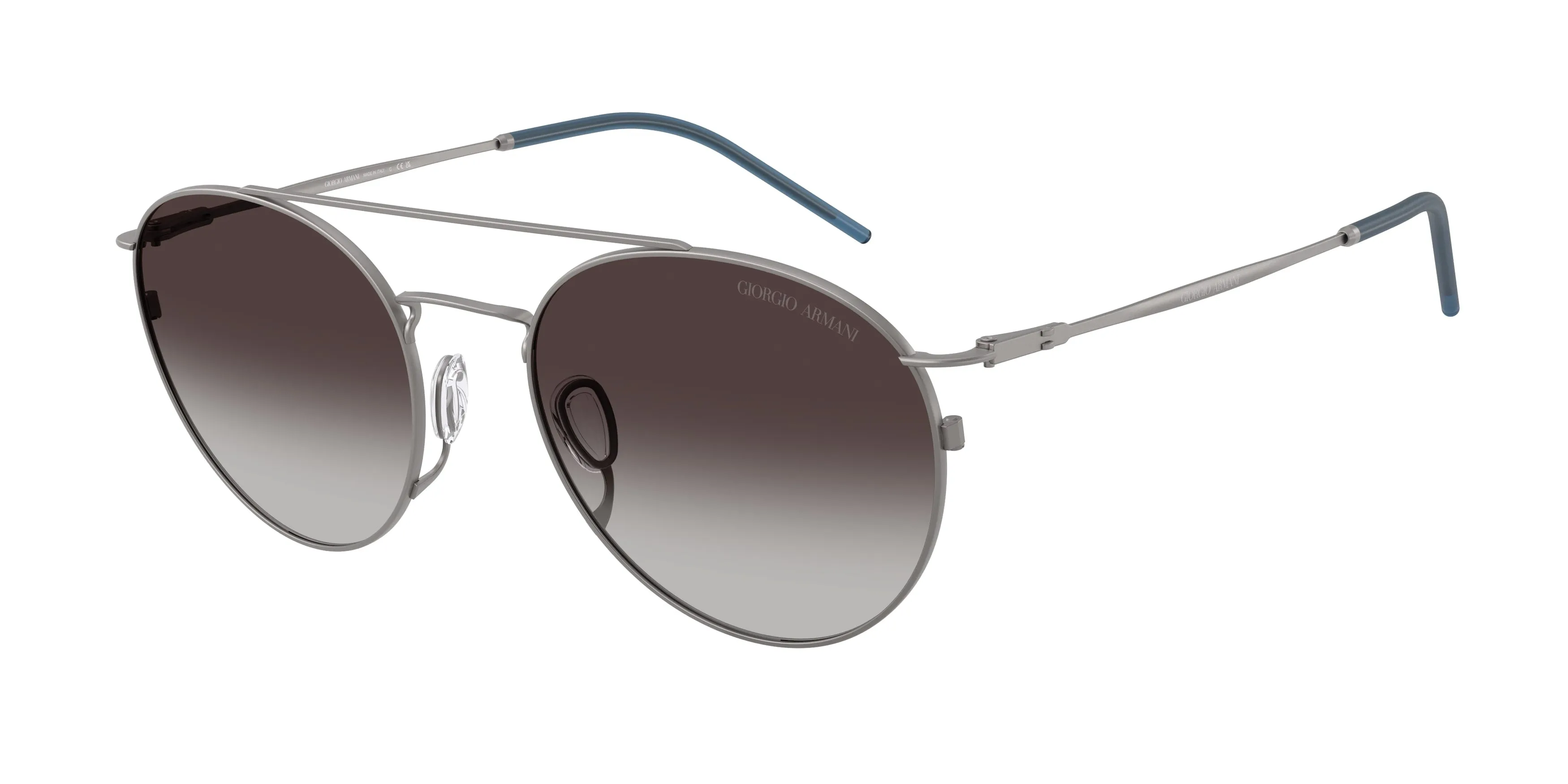 Giorgio Armani AR6183 30038G Occhiali da sole Metallo Grigio Grigio Rotonda Normale Sfumato - immagine 1
