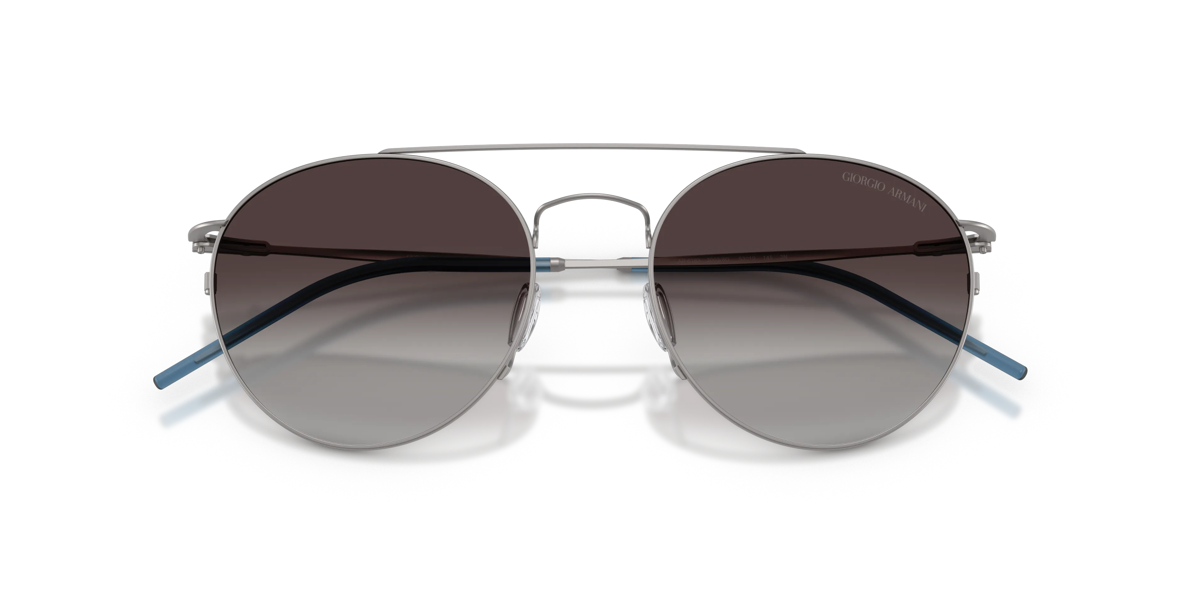Giorgio Armani AR6183 30038G Occhiali da sole Metallo Grigio Grigio Rotonda Normale Sfumato - immagine 2