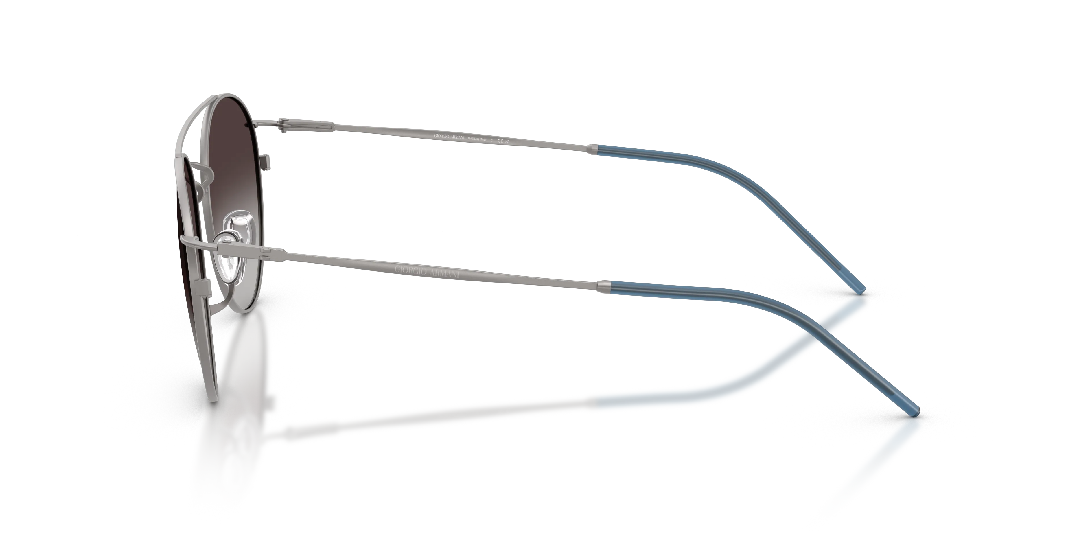 Giorgio Armani AR6183 30038G Occhiali da sole Metallo Grigio Grigio Rotonda Normale Sfumato - immagine 4