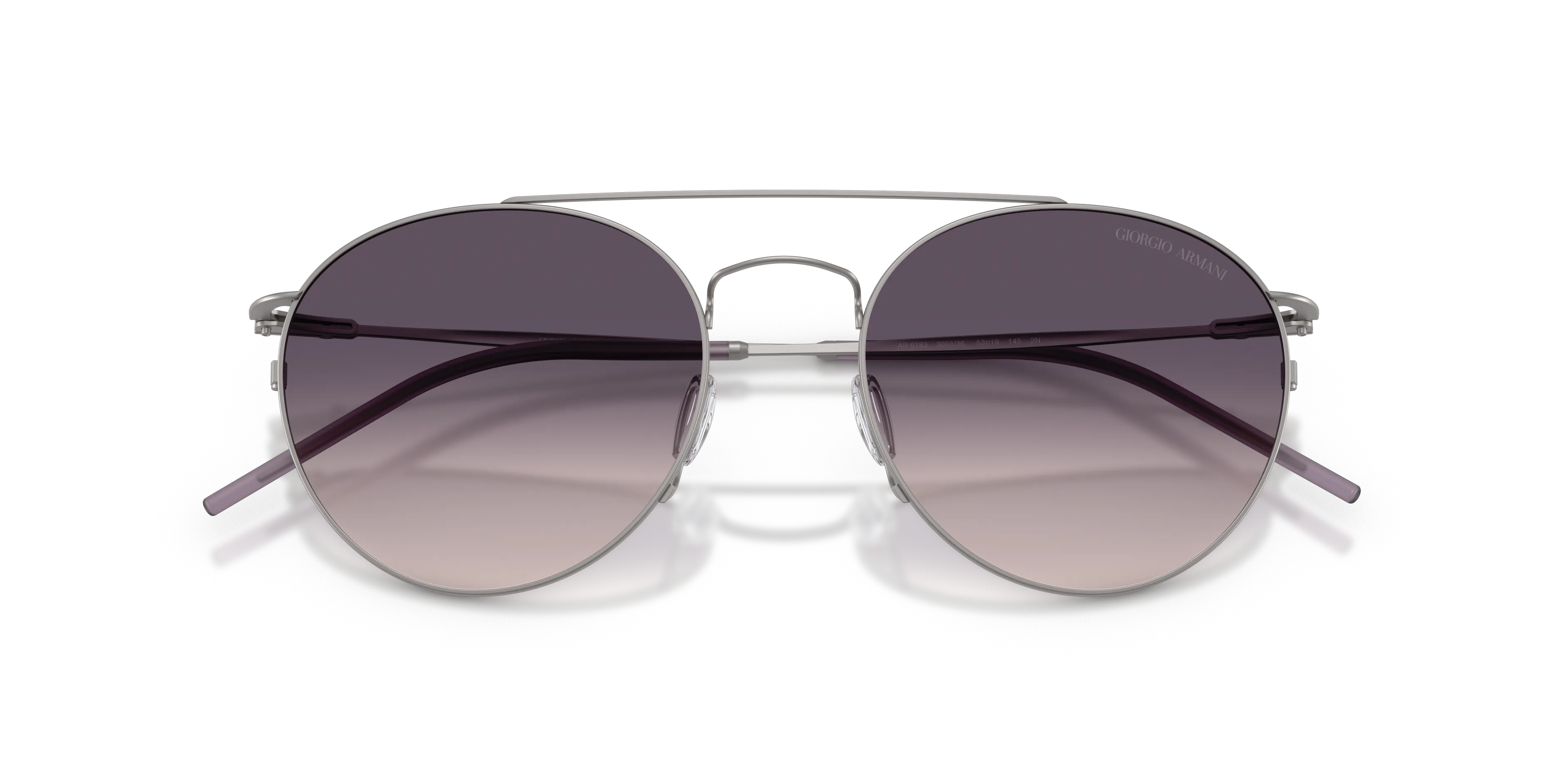 Giorgio Armani AR6183 300336 Occhiali da sole Metallo Grigio Rosa Rotonda Normale Sfumato - immagine 2