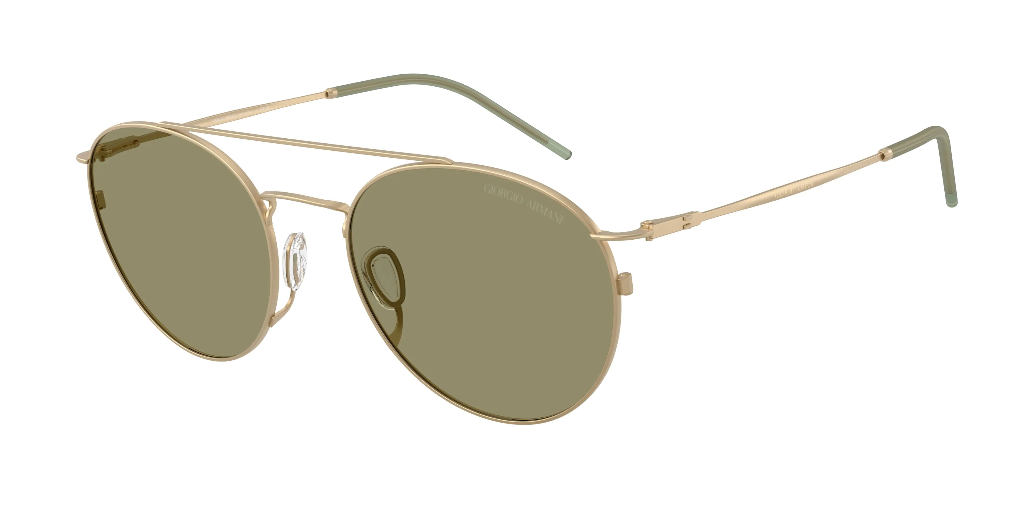 Giorgio Armani AR6183 30022A Occhiali da sole Metallo Oro Verde Rotonda Normale - immagine 1