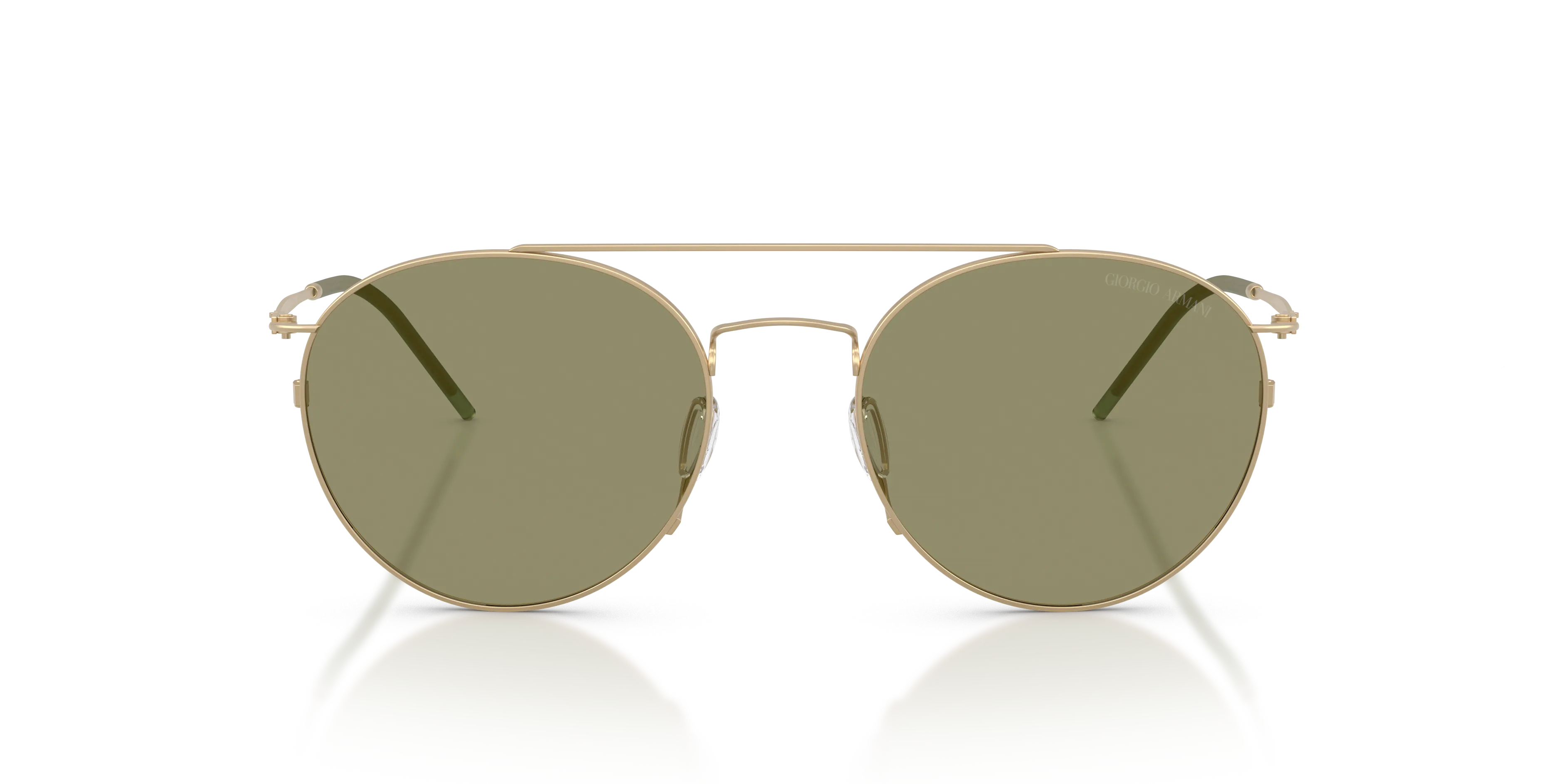 Giorgio Armani AR6183 30022A Occhiali da sole Metallo Oro Verde Rotonda Normale - immagine 3