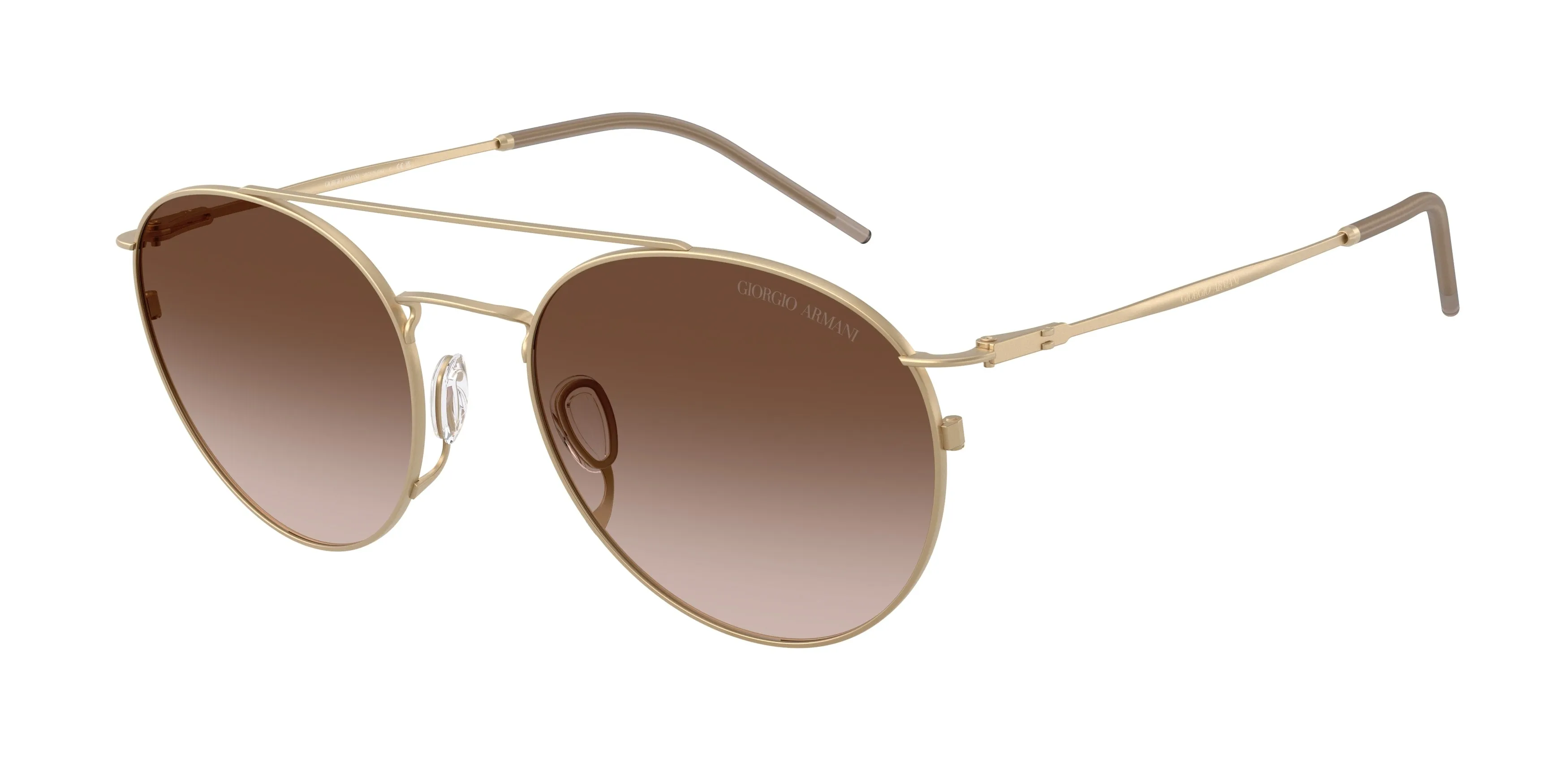 Giorgio Armani AR6183 300213 Occhiali da sole Metallo Oro Marrone Rotonda Normale Sfumato - immagine 1