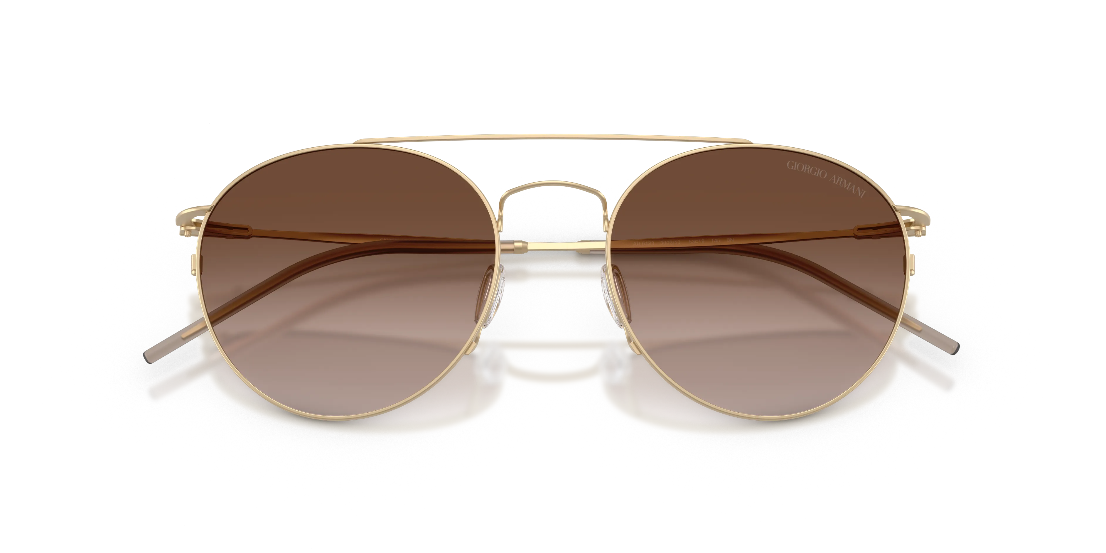 Giorgio Armani AR6183 300213 Occhiali da sole Metallo Oro Marrone Rotonda Normale Sfumato - immagine 2