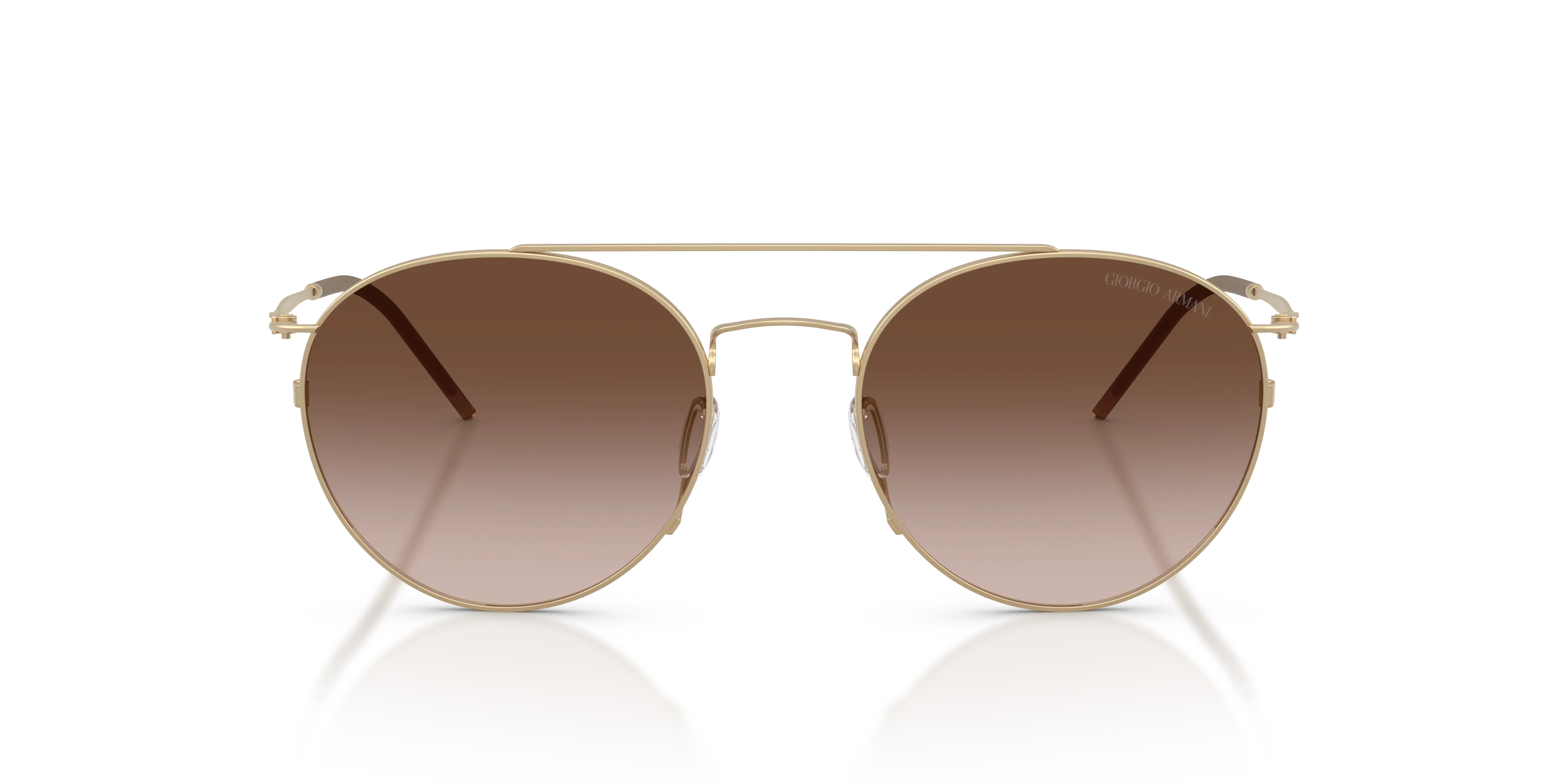Giorgio Armani AR6183 300213 Occhiali da sole Metallo Oro Marrone Rotonda Normale Sfumato - immagine 3