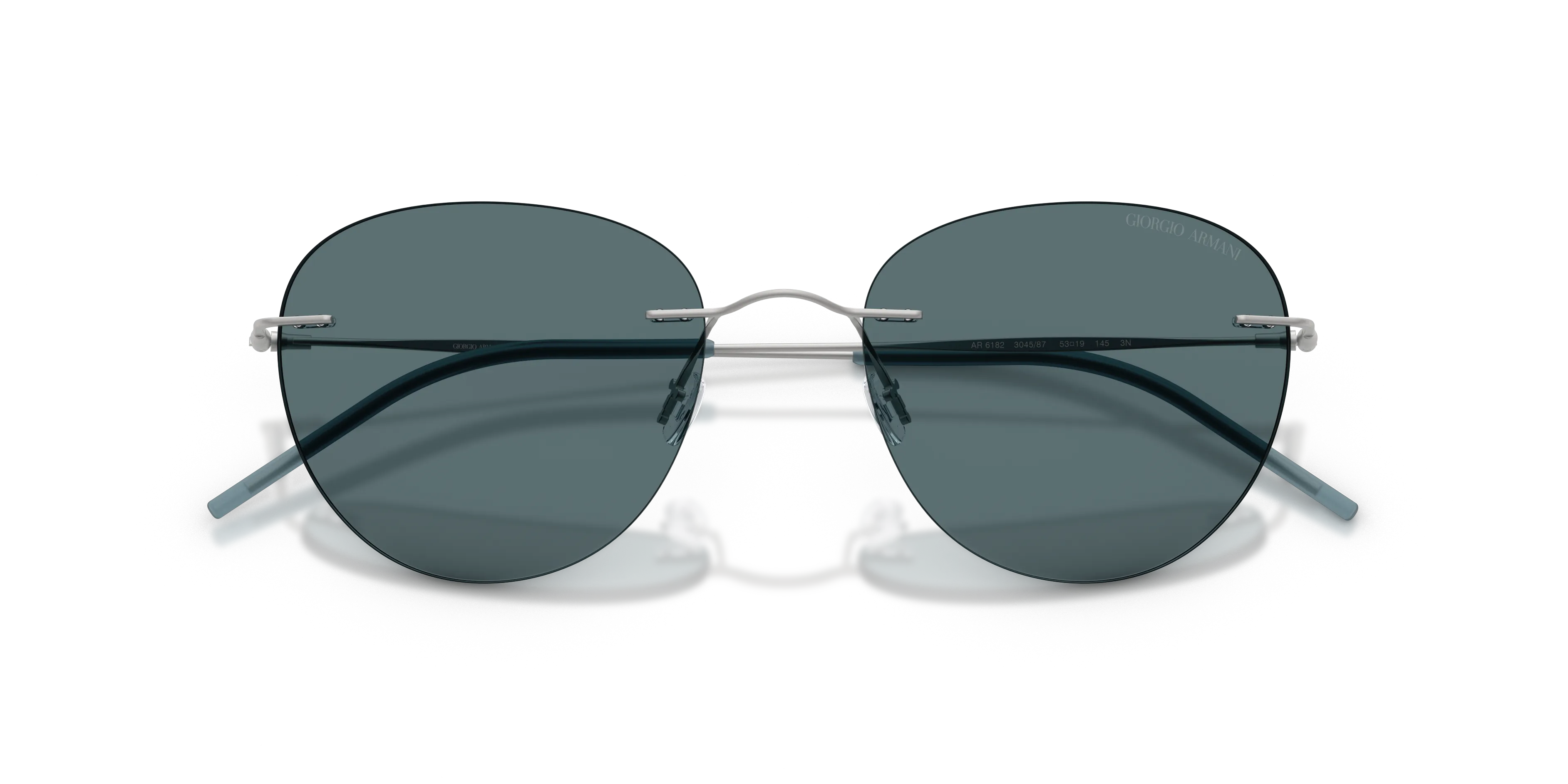 Giorgio Armani AR6182 304587 Occhiali da sole Metallo Argento Grigio Rotonda Normale - immagine 2