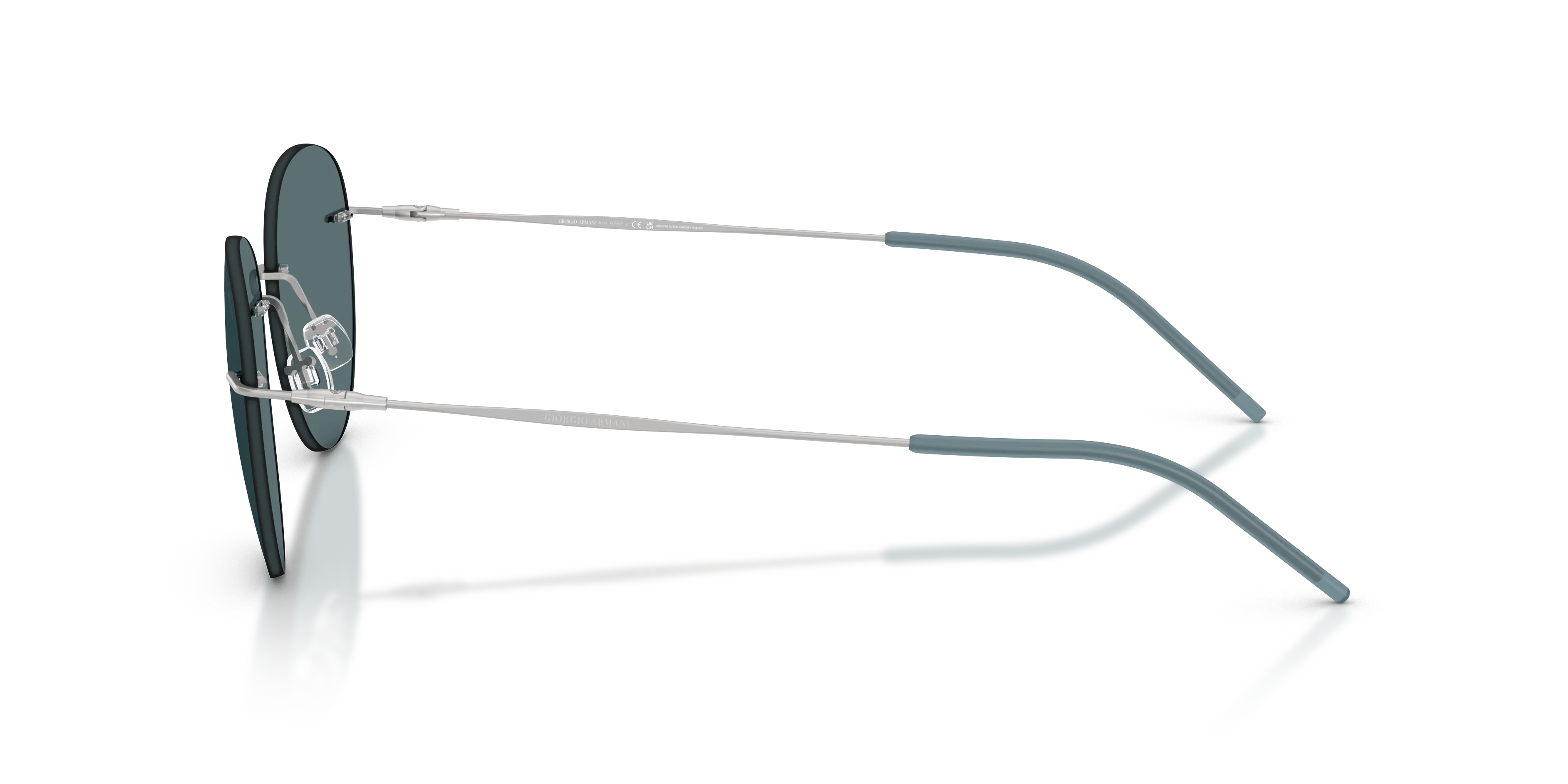 Giorgio Armani AR6182 304587 Occhiali da sole Metallo Argento Grigio Rotonda Normale - immagine 4