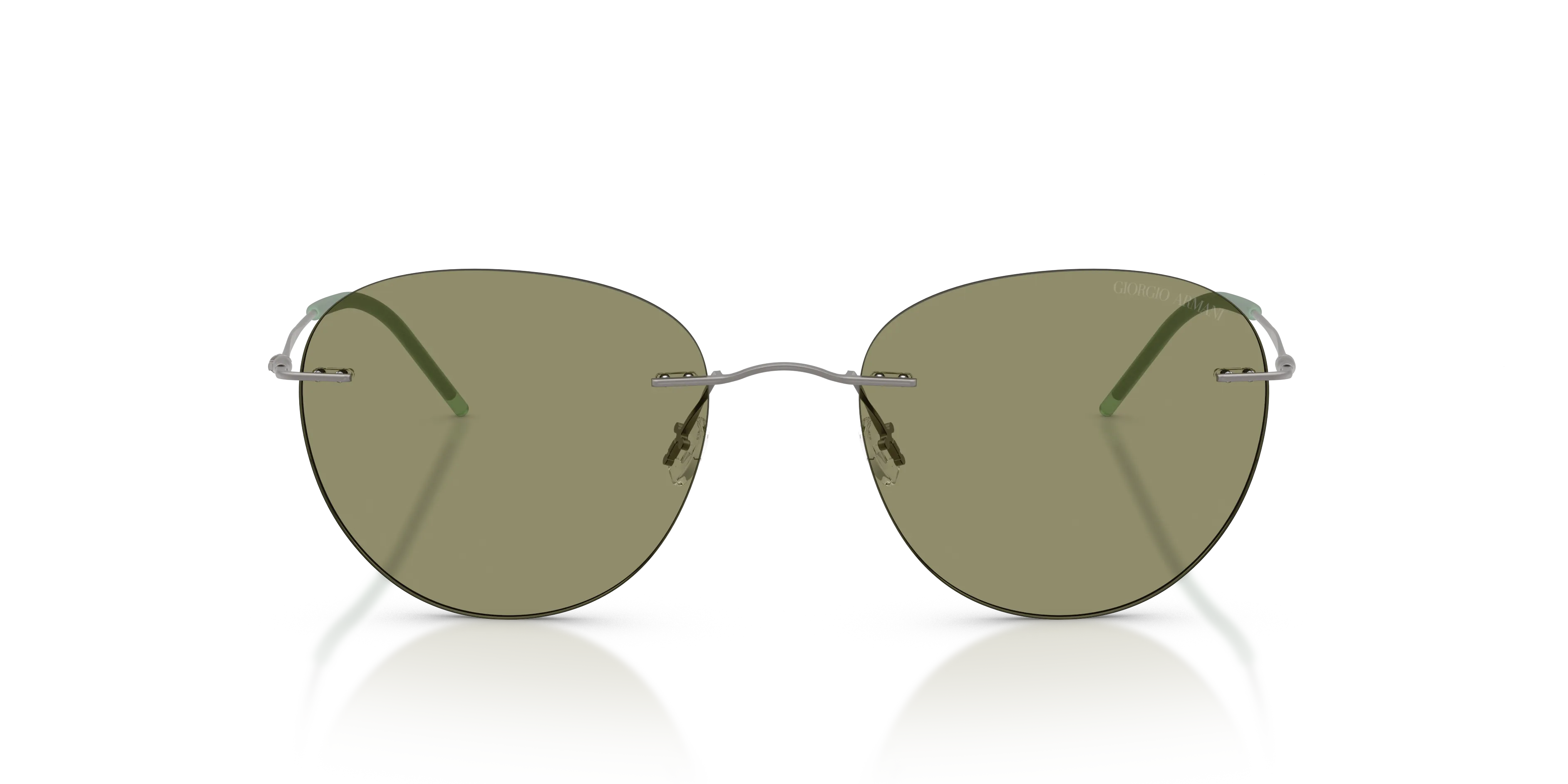Giorgio Armani AR6182 300314 Occhiali da sole Metallo Grigio Verde Rotonda Normale - immagine 3