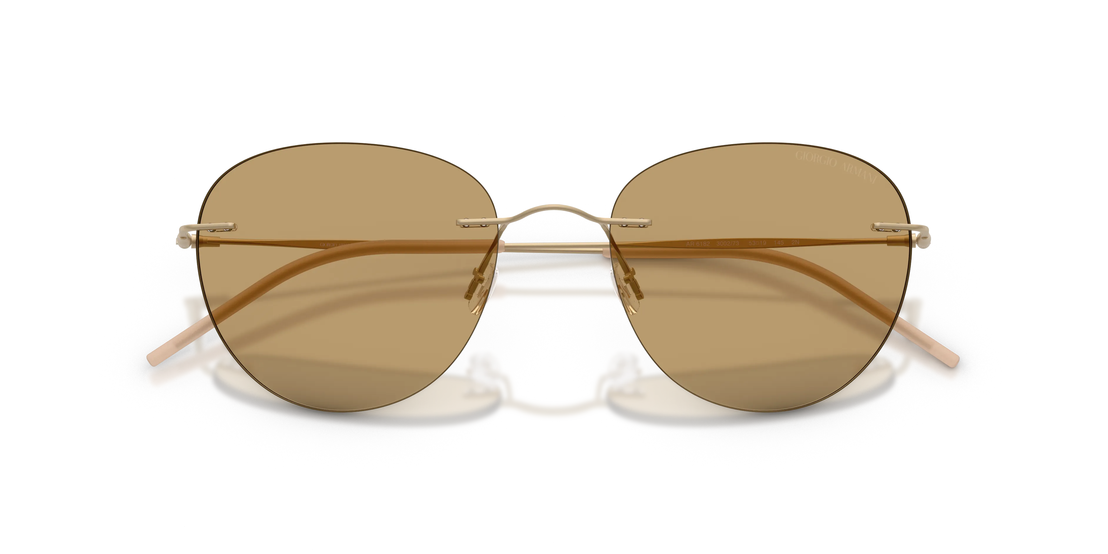 Giorgio Armani AR6182 300273 Occhiali da sole Metallo Oro Marrone Rotonda Normale - immagine 2