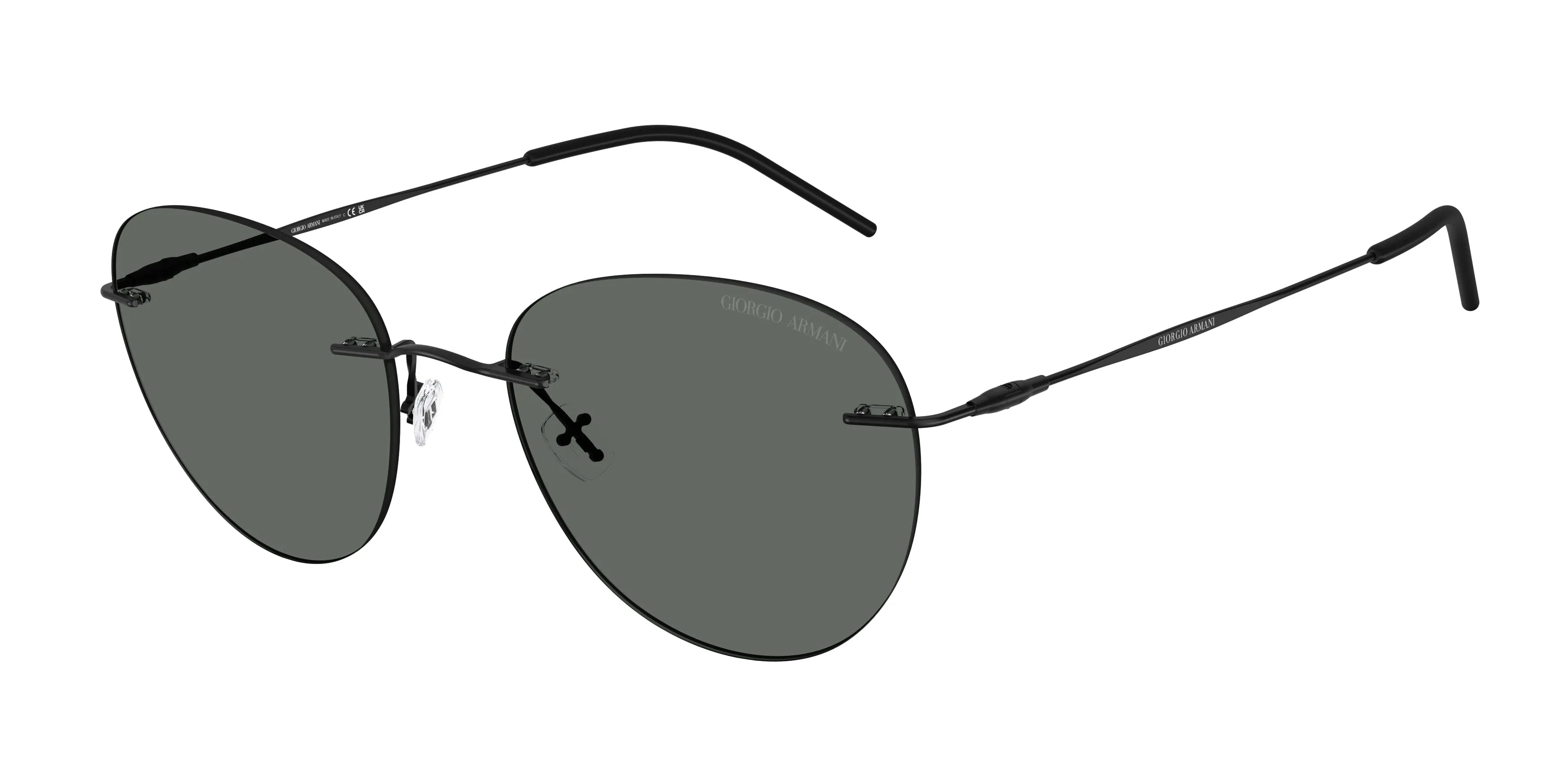 Giorgio Armani AR6182 300187 Occhiali da sole Metallo Nero Grigio Rotonda Normale - immagine 1