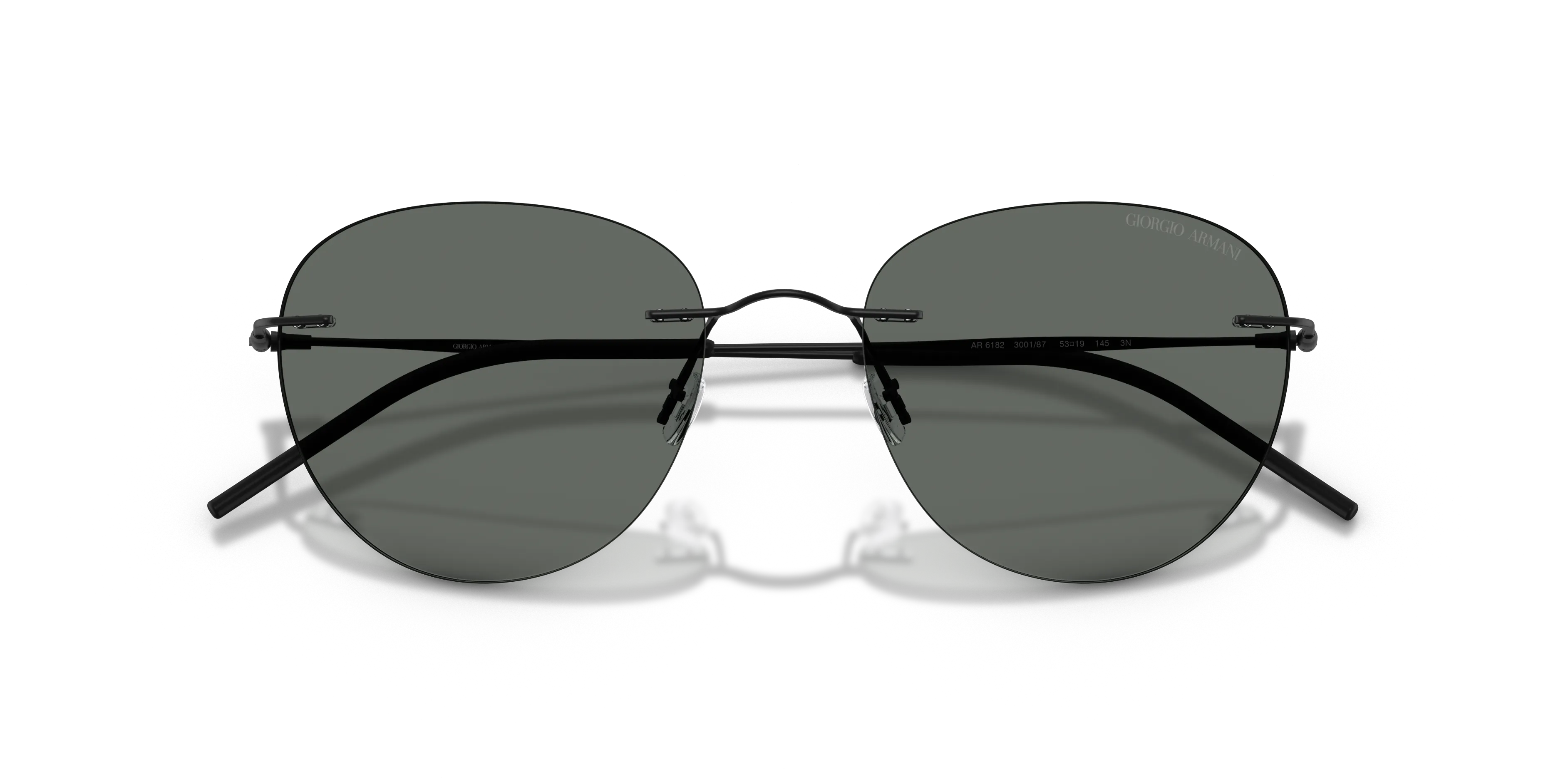Giorgio Armani AR6182 300187 Occhiali da sole Metallo Nero Grigio Rotonda Normale - immagine 2