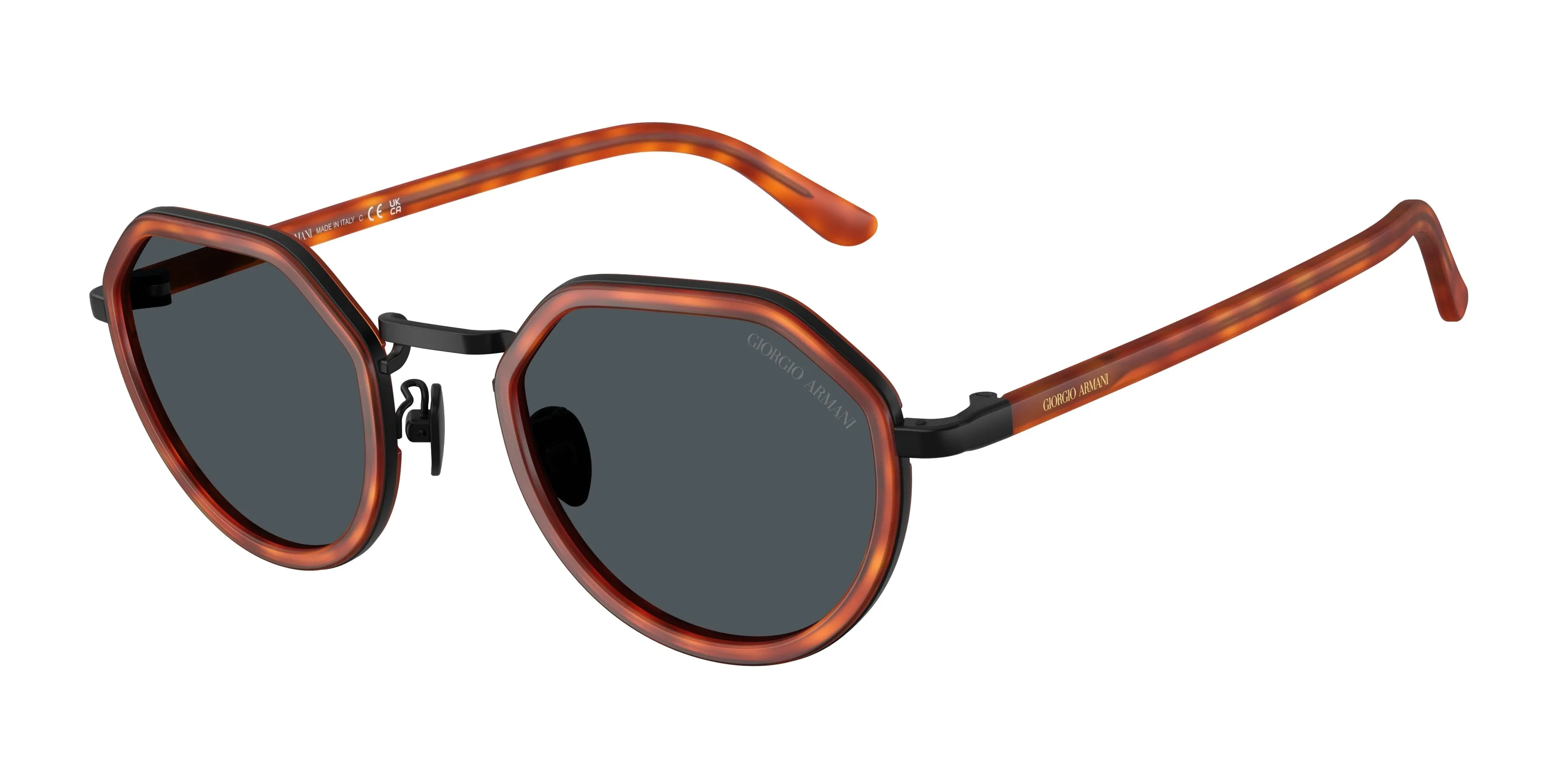 Giorgio Armani AR6181 6404R5 Occhiali da sole Metallo Marrone Blu Rotonda Normale - immagine 1