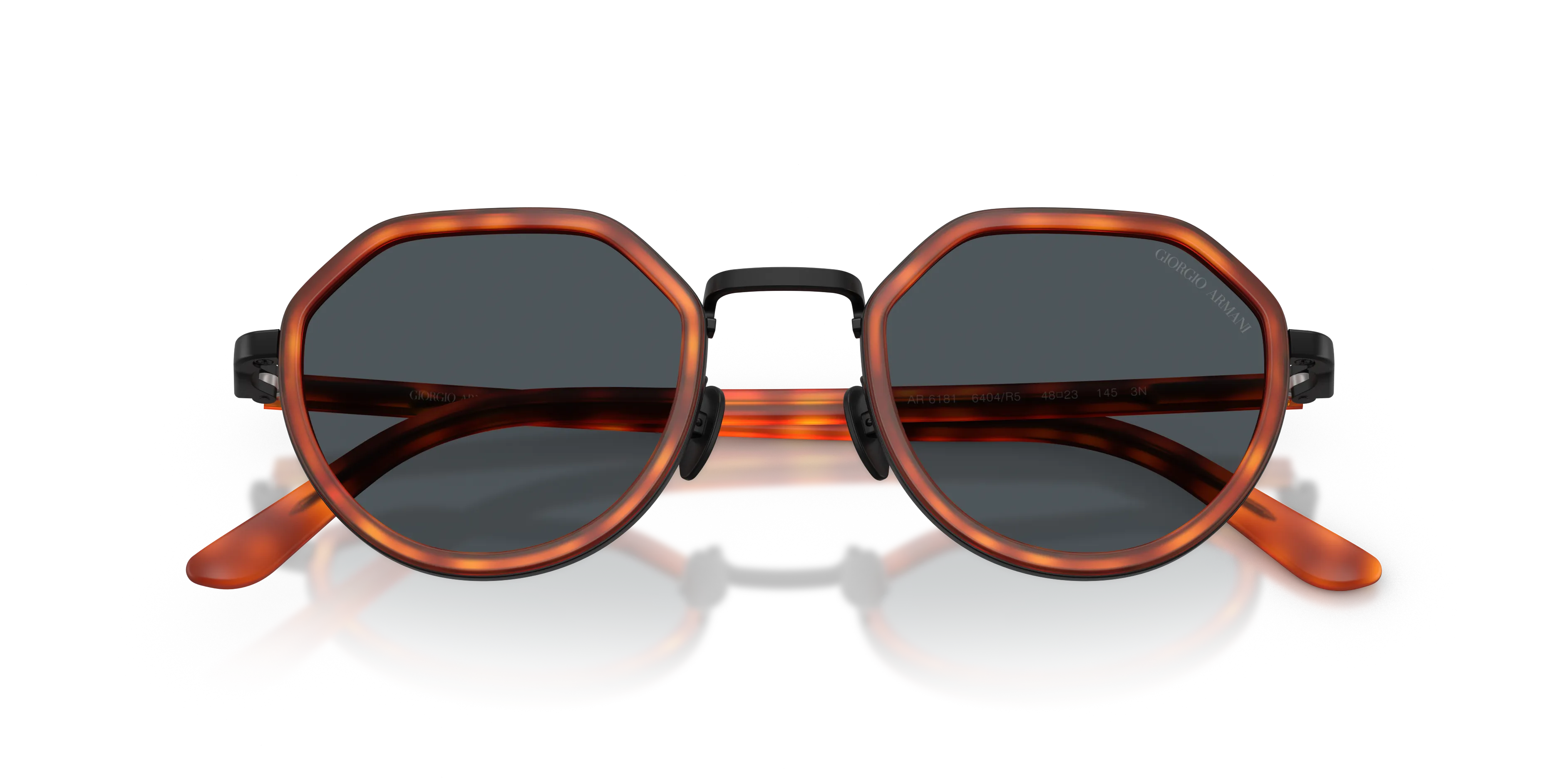Giorgio Armani AR6181 6404R5 Occhiali da sole Metallo Marrone Blu Rotonda Normale - immagine 2