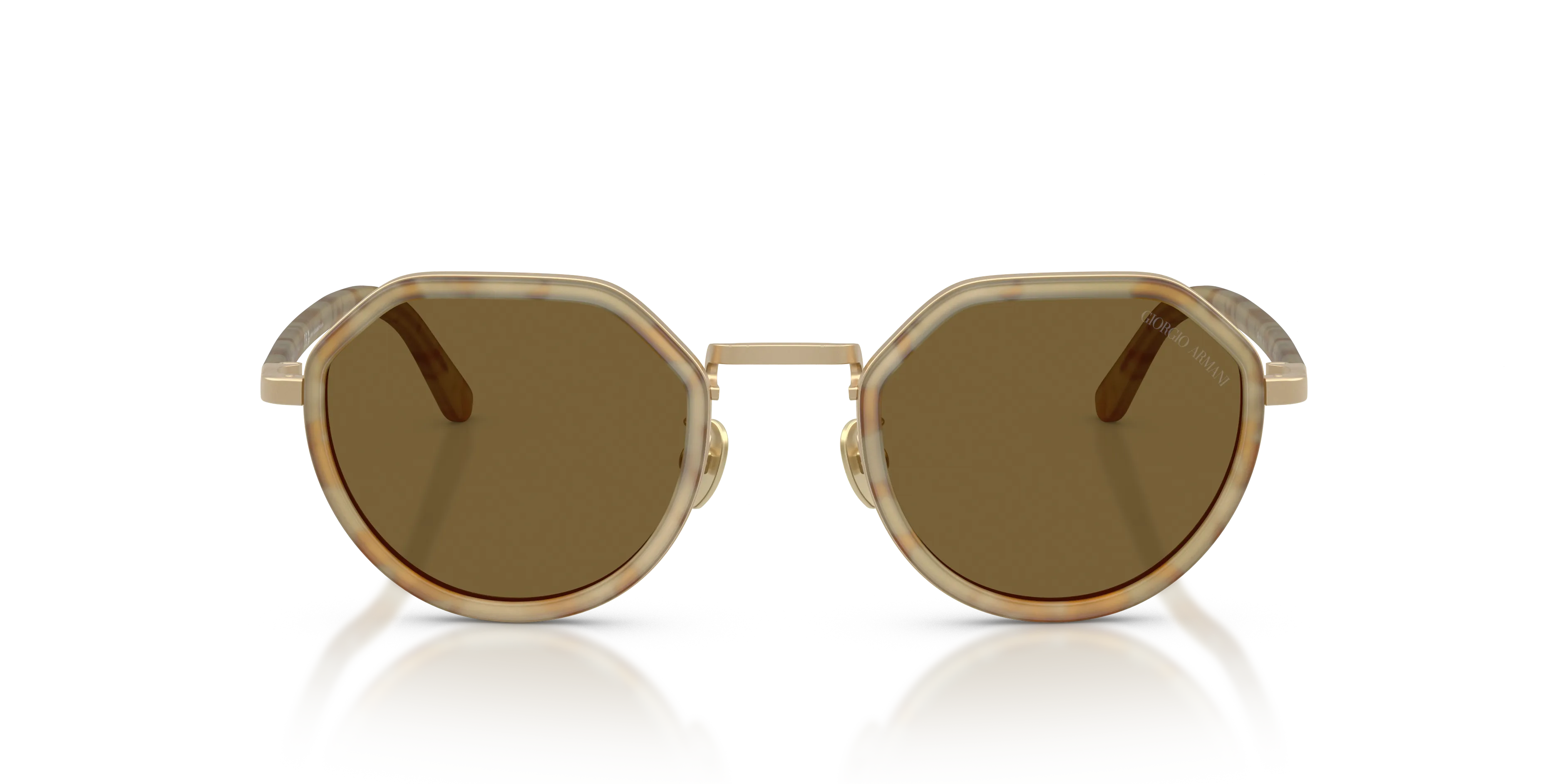 Giorgio Armani AR6181 630073 Occhiali da sole Metallo Tartaruga Marrone Rotonda Normale - immagine 3