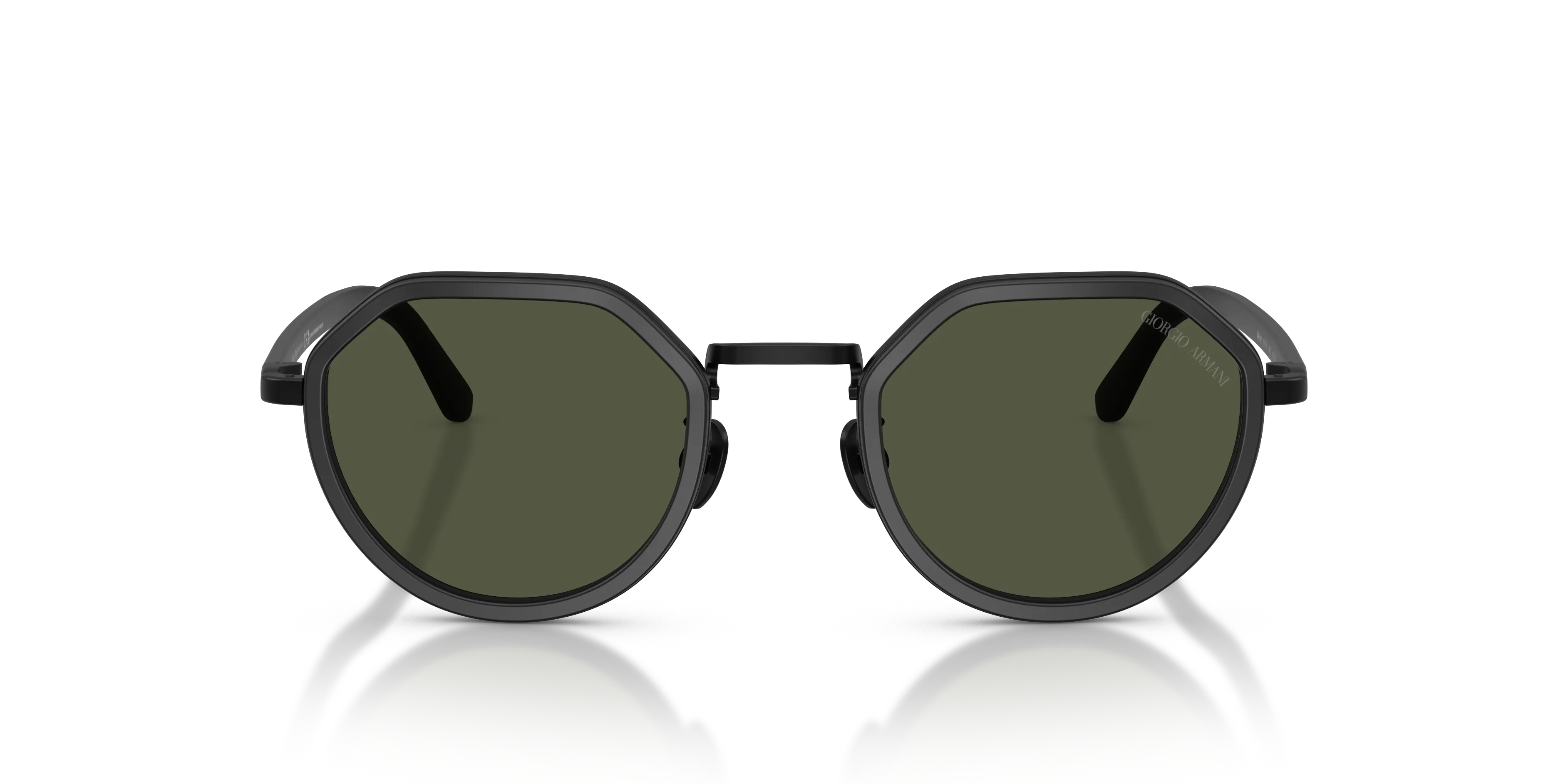 Giorgio Armani AR6181 300131 Occhiali da sole Metallo Nero Verde Rotonda Normale - immagine 3
